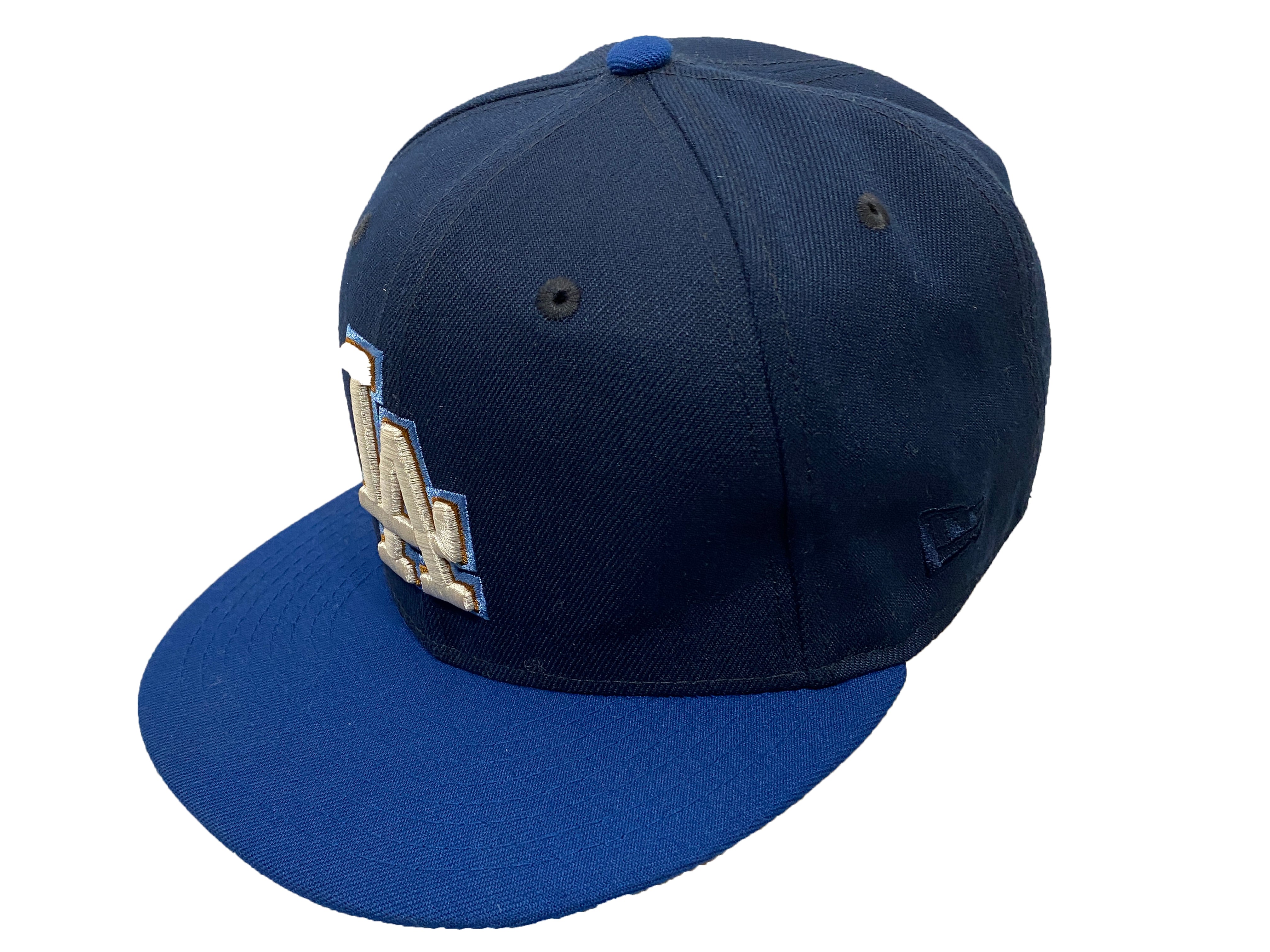 Los Angeles Dodgers 50th Anniversary Blue Patch Fitted Cap 59FIFTY Size 7 1/4
