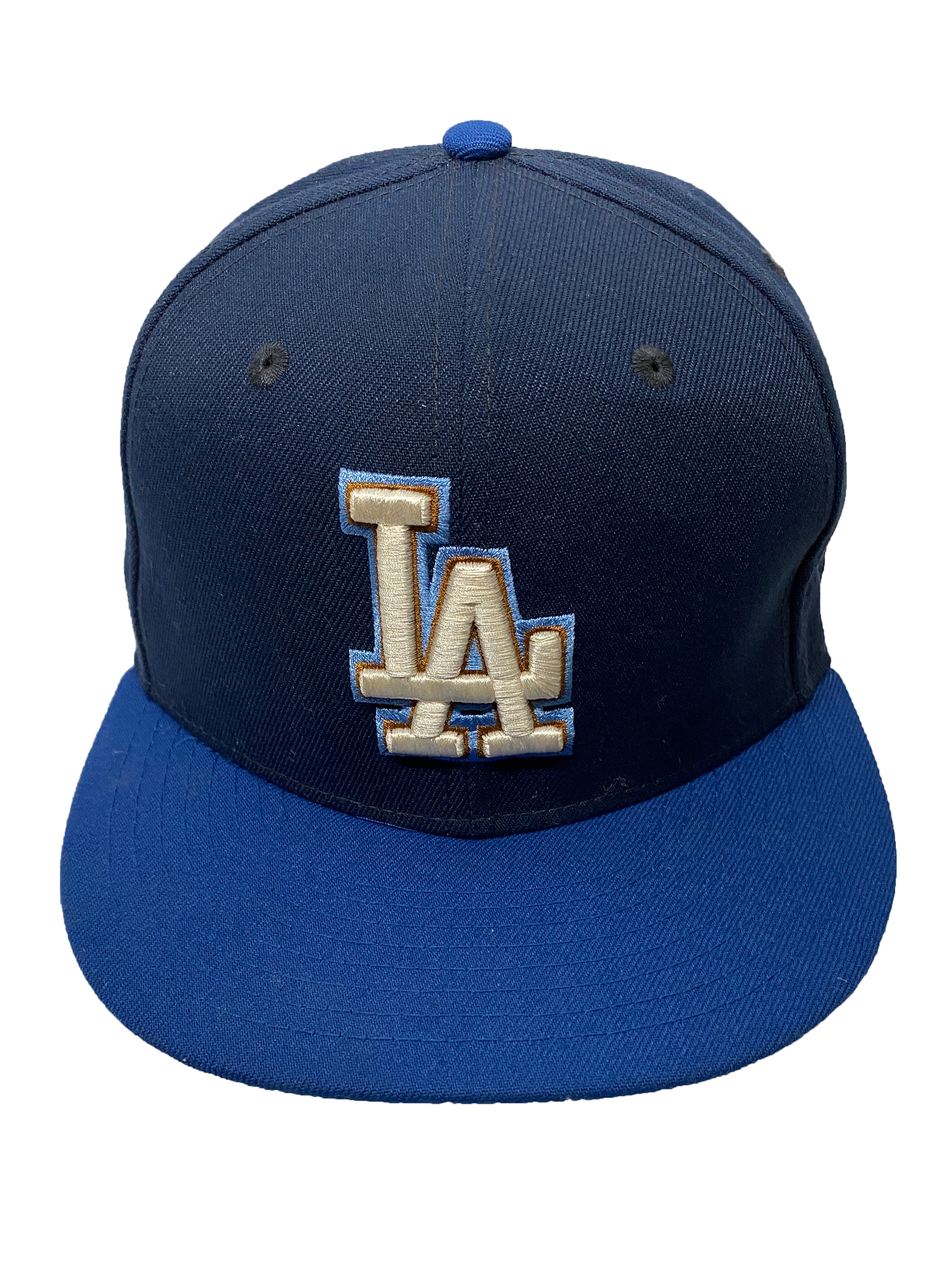 Los Angeles Dodgers 50th Anniversary Blue Patch Fitted Cap 59FIFTY Size 7 1/4