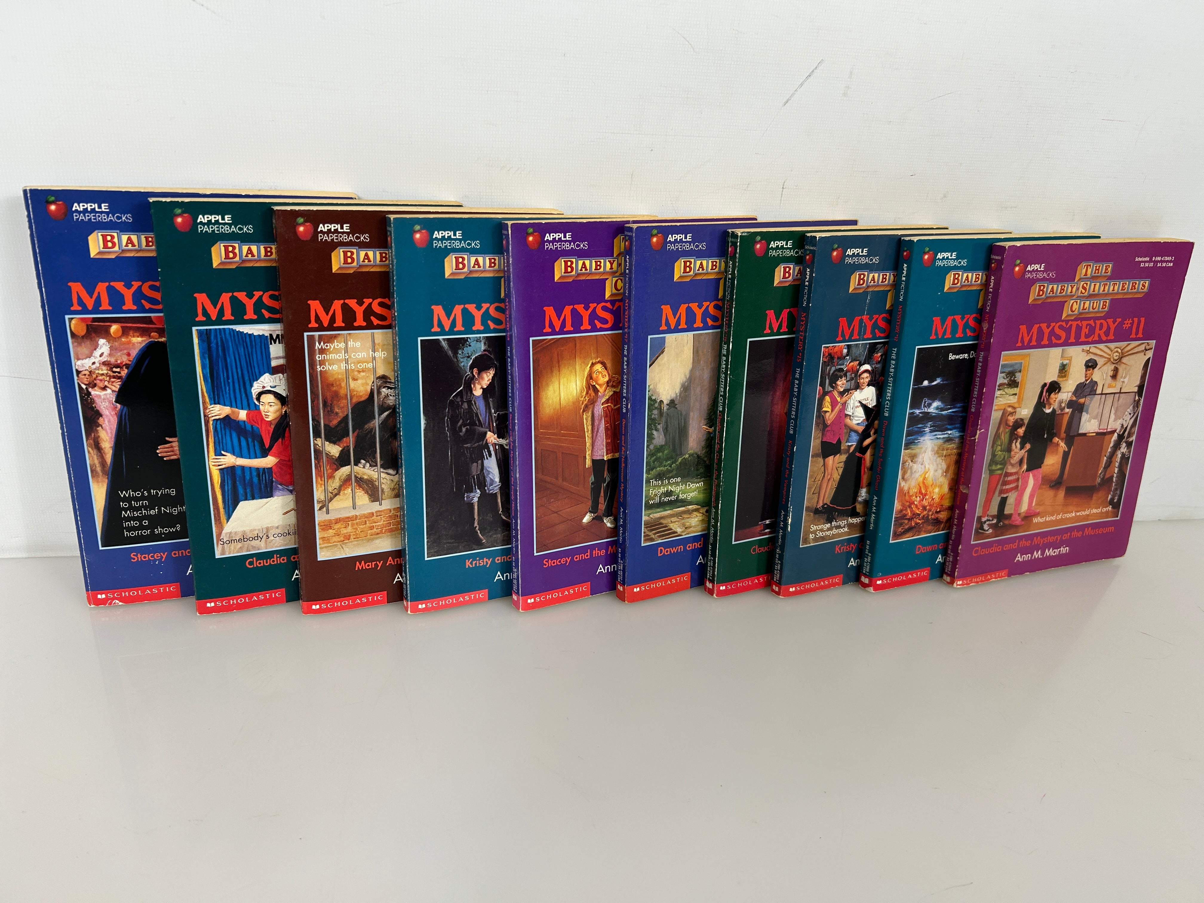 Lot Of 10 Baby-Sitters Club Mystery Books #11-12, #15-22 GUC Vintage
