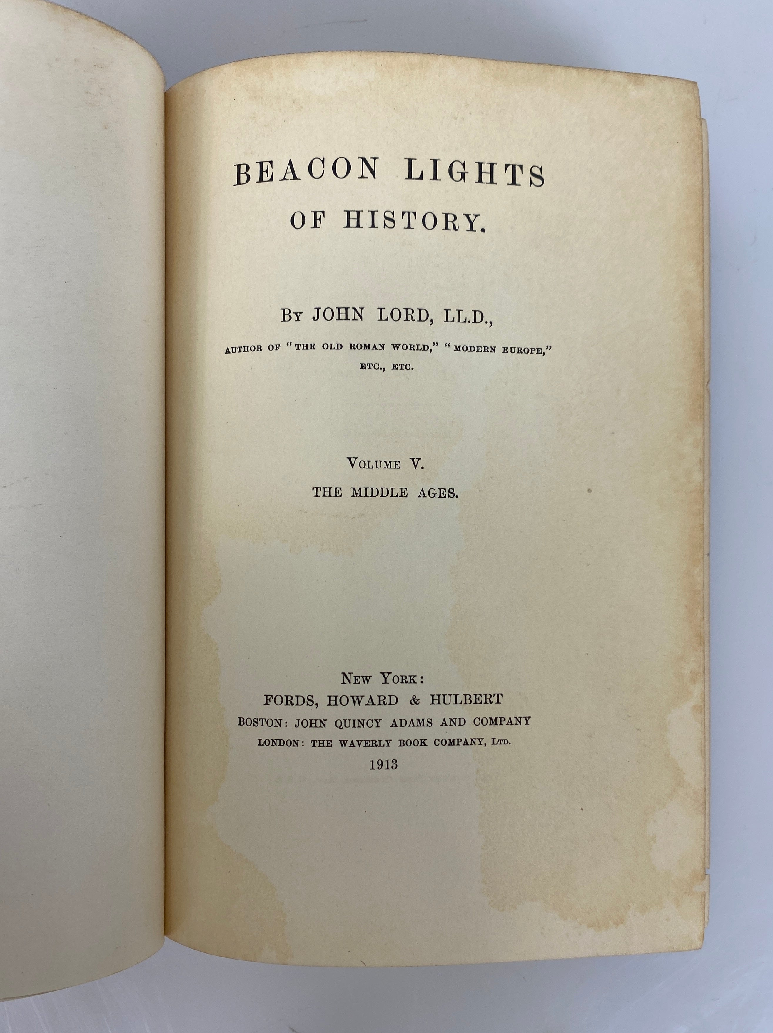 Lot of 10 Beacon Lights of History by John Lord 1912-1913 Antique HC