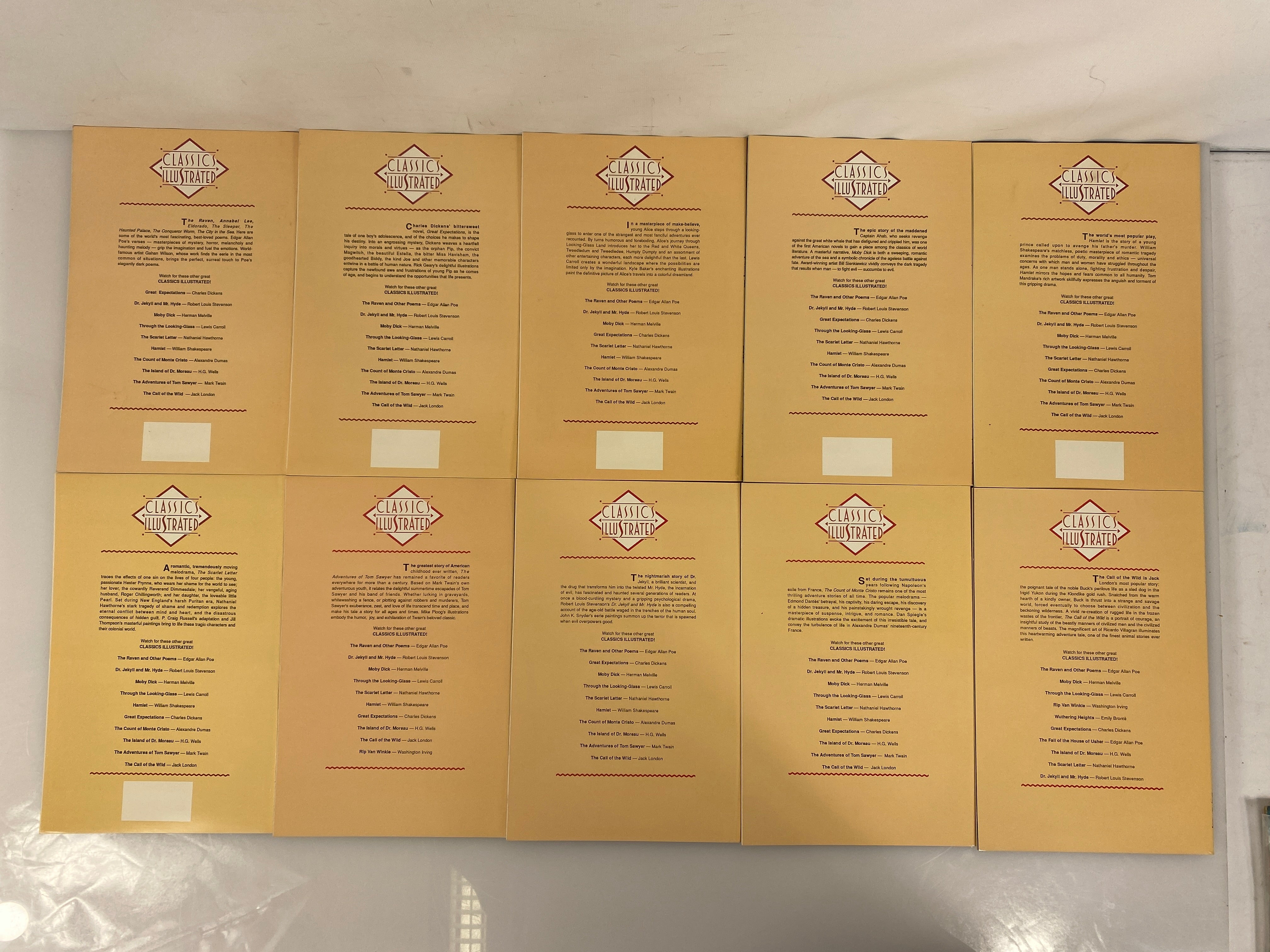Lot of 10 Classics Illustrated Graphic Novels 1-10 1990