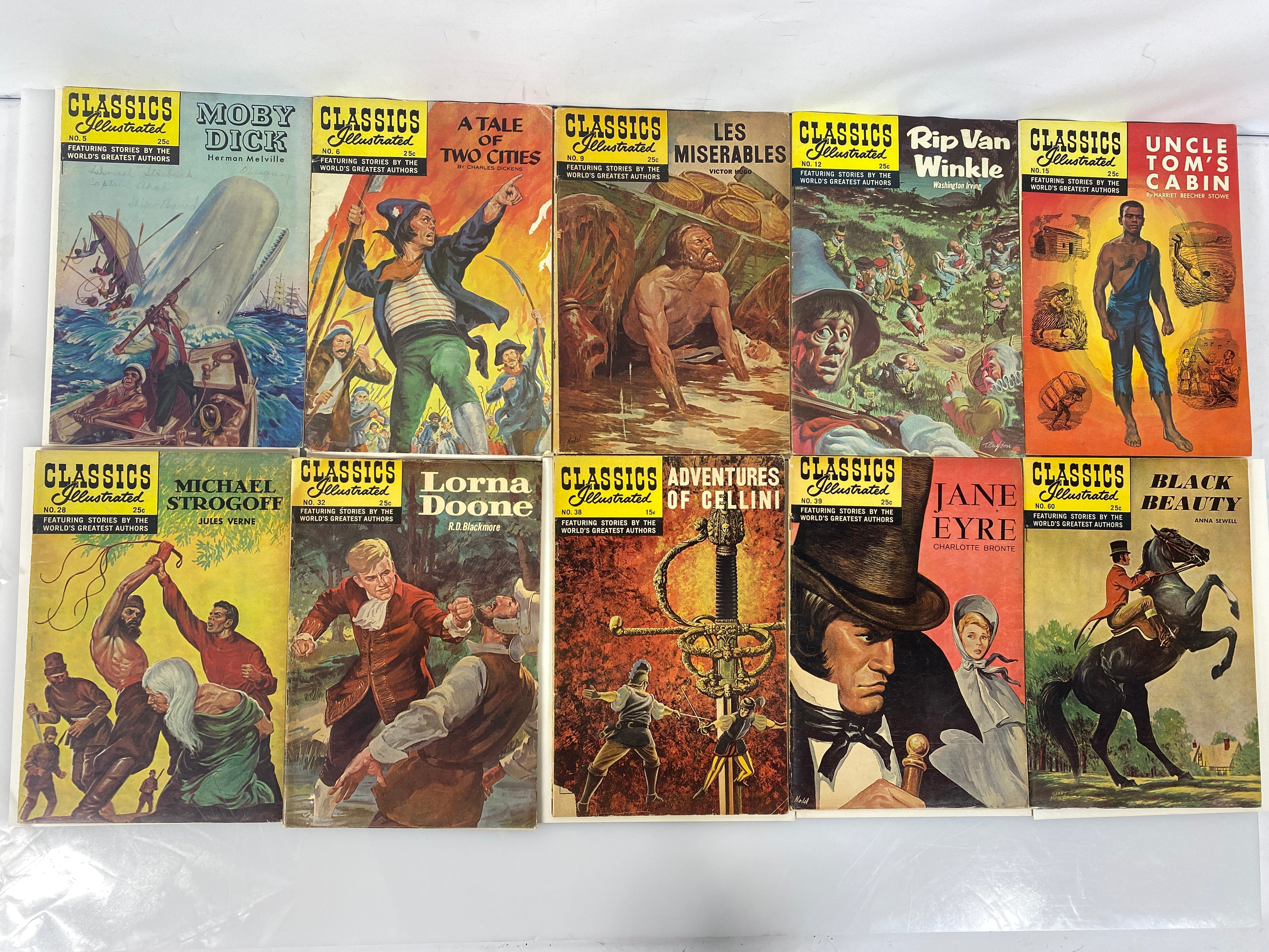 Lot of 10 Classics Illustrated Re-Issue painted covers 5-60 hrn164-169