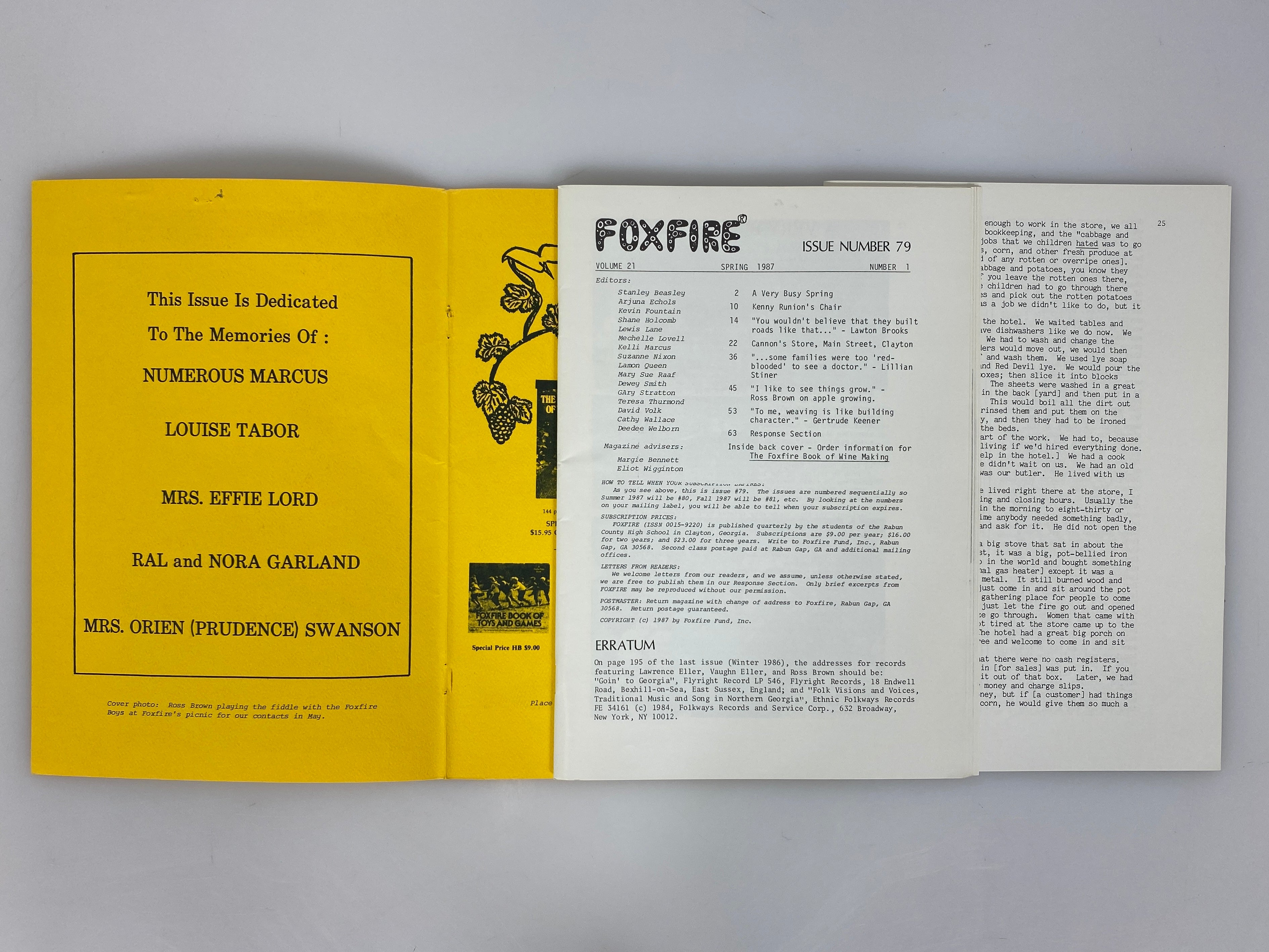 Lot of 10 Foxfire Magazines 1984-1987
