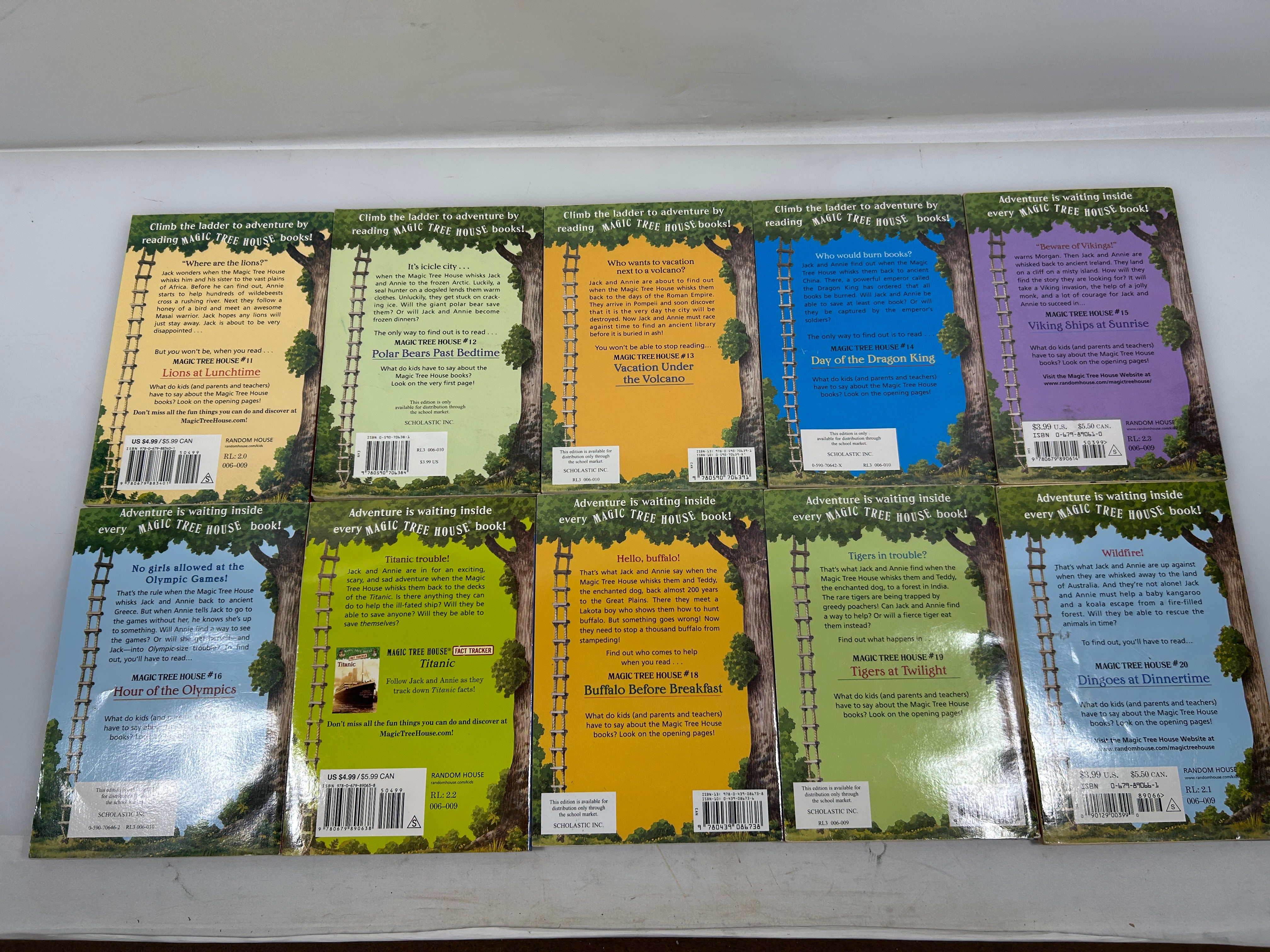 Lot of 10 Magic Tree House #1-#10 by Mary Pope Osborne SC