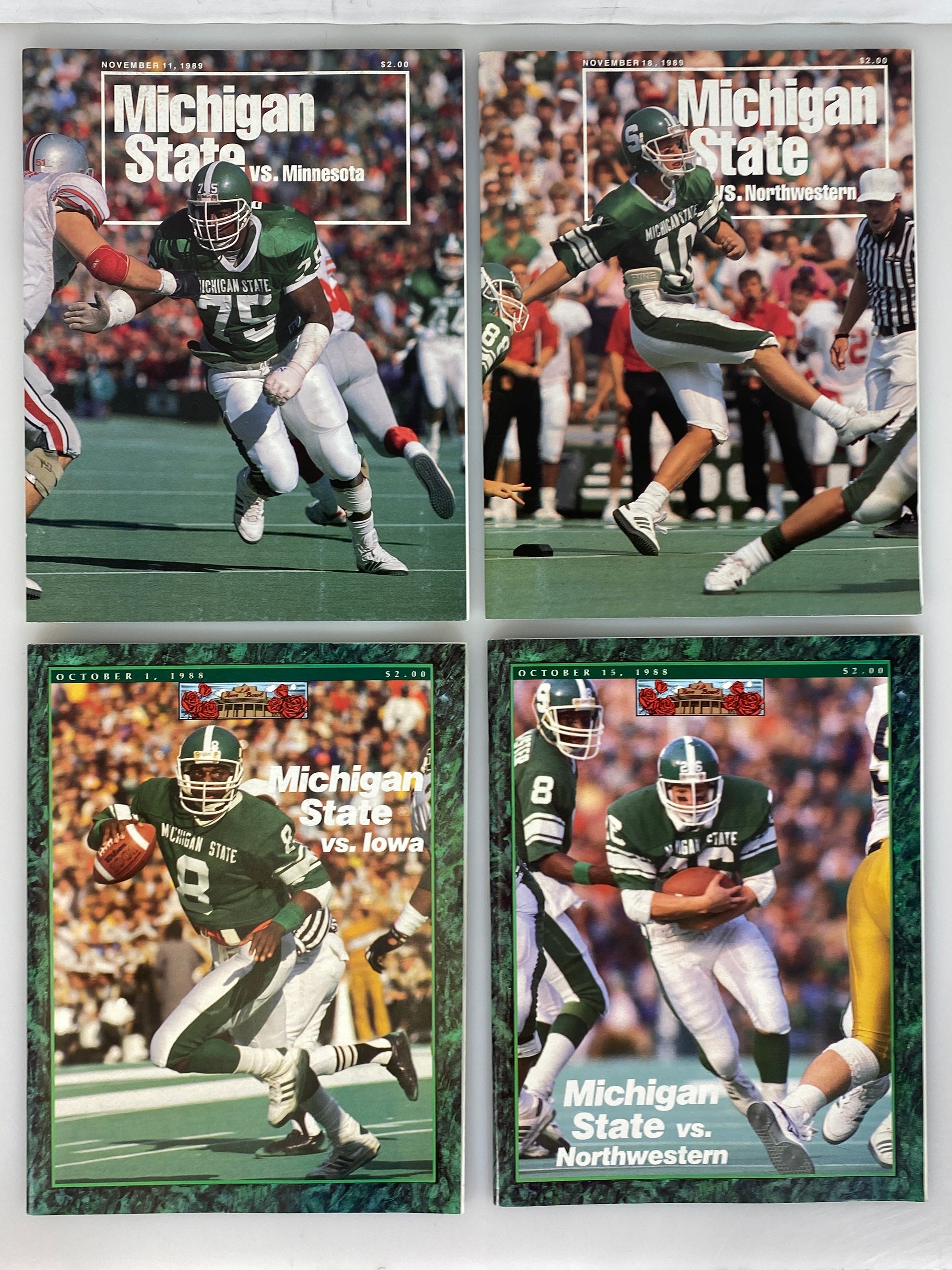 Lot of 10 Michigan State MSU Football Programs 1979-1989