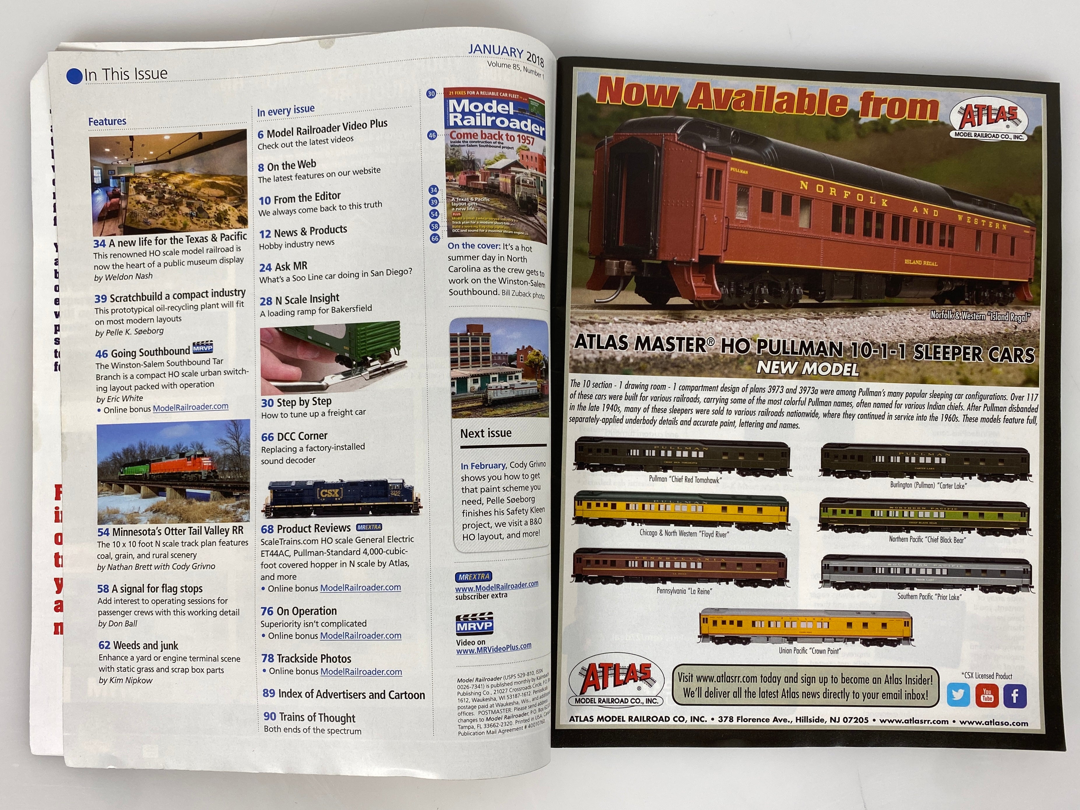 Lot of 10 Model Railroader Magazine (2018, Missing November and December)