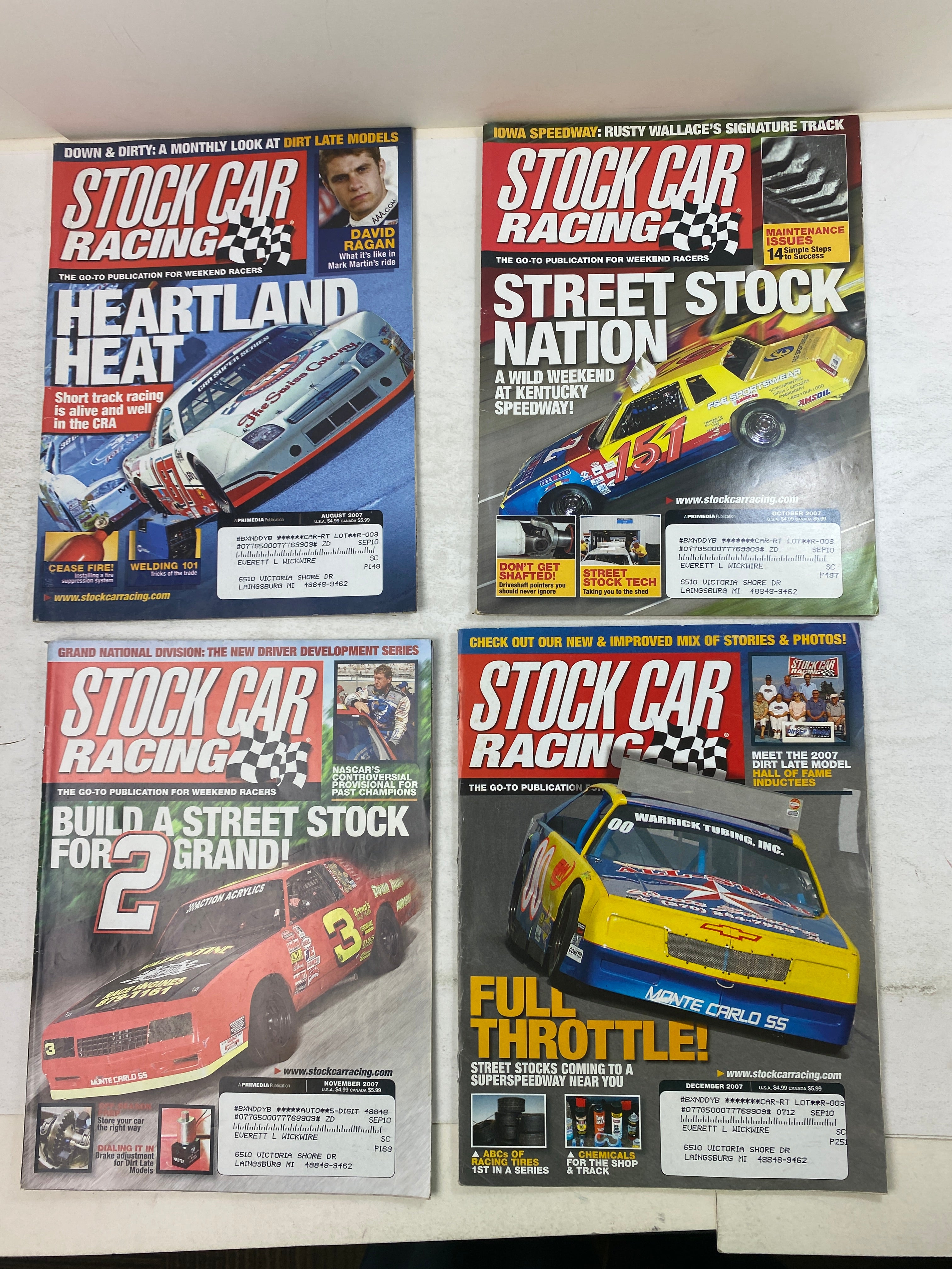 Lot of 10 Stock Car Racing Magazine 2007