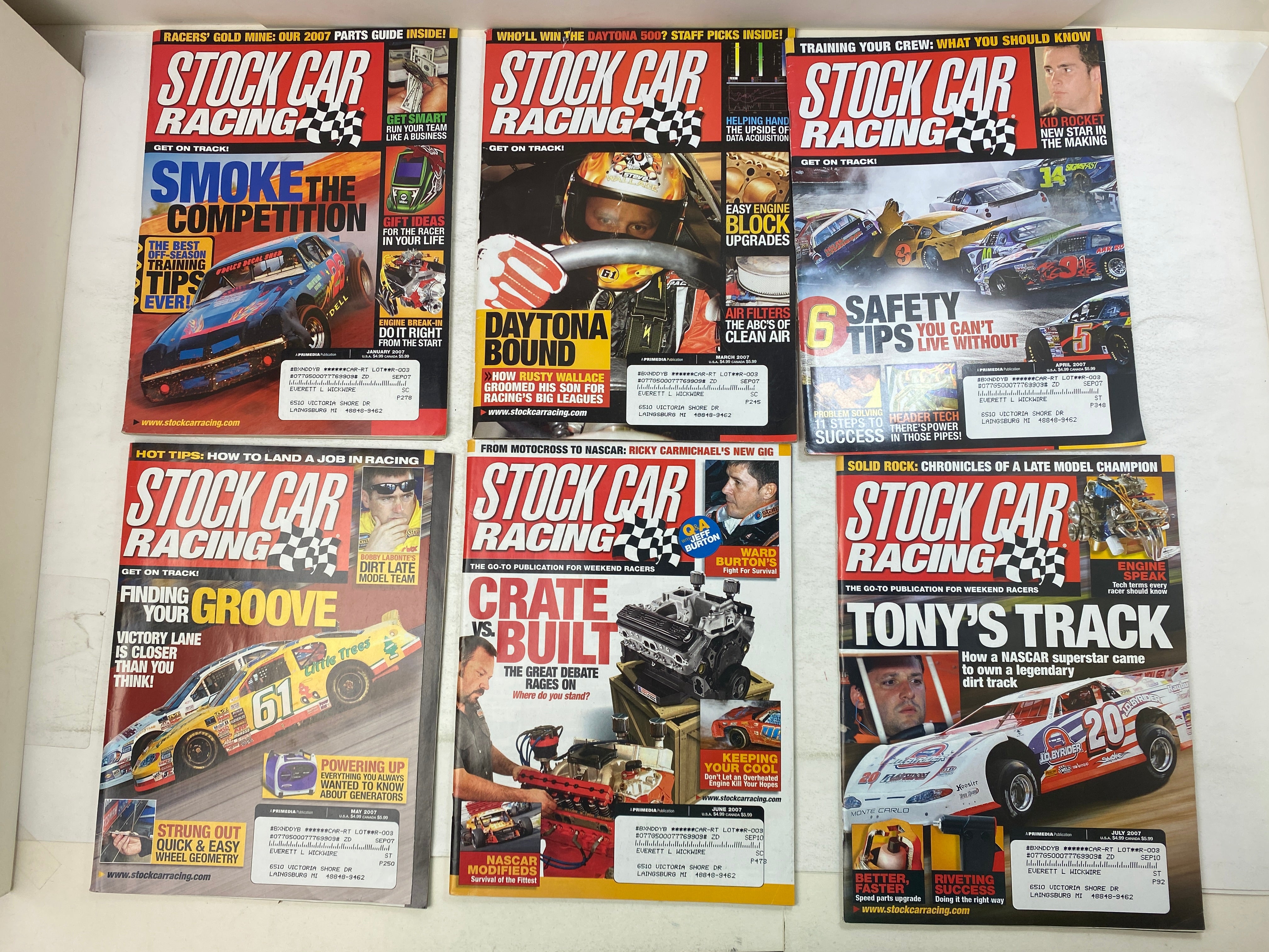 Lot of 10 Stock Car Racing Magazine 2007