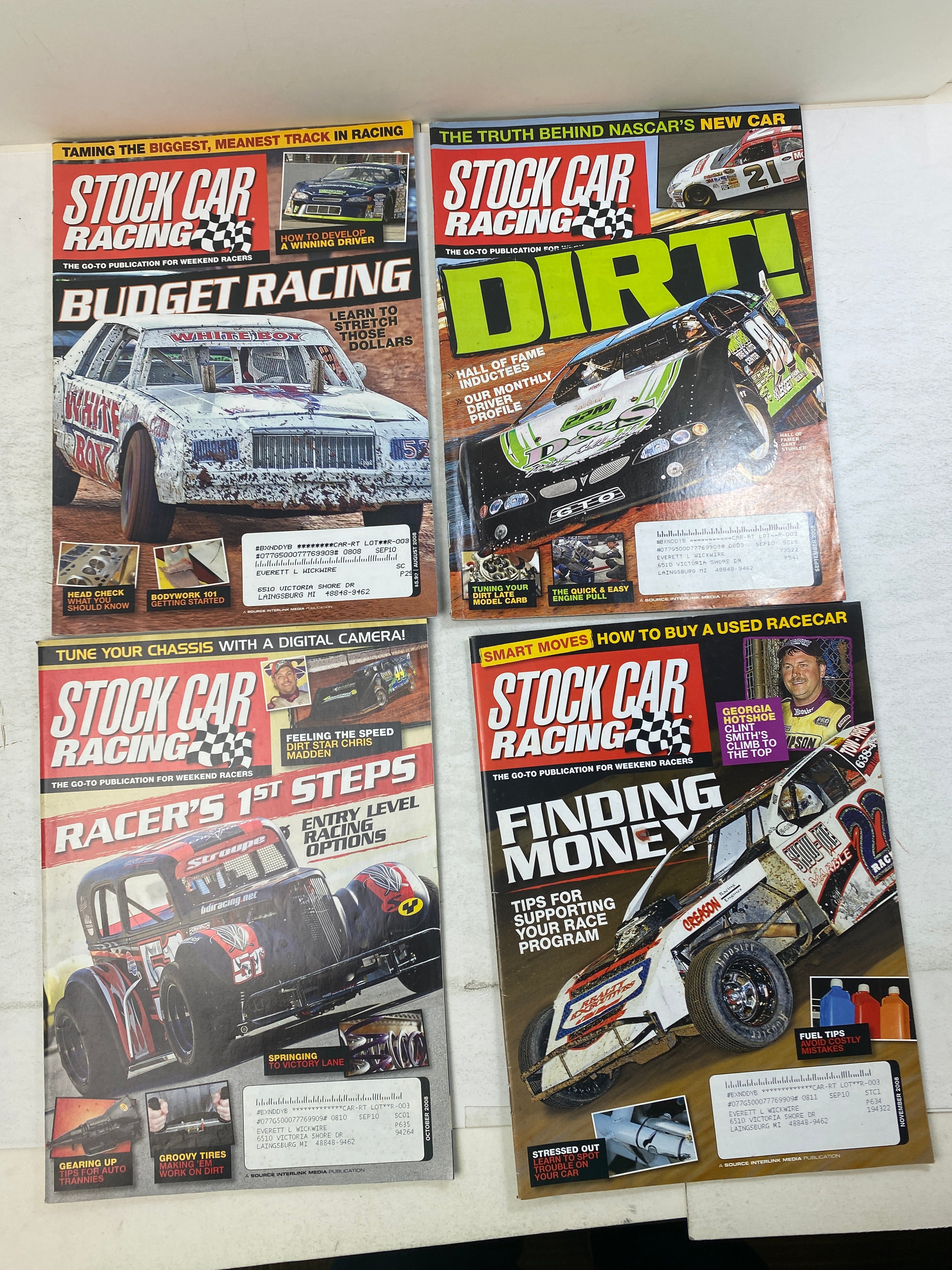 Lot of 10 Stock Car Racing Magazine 2008