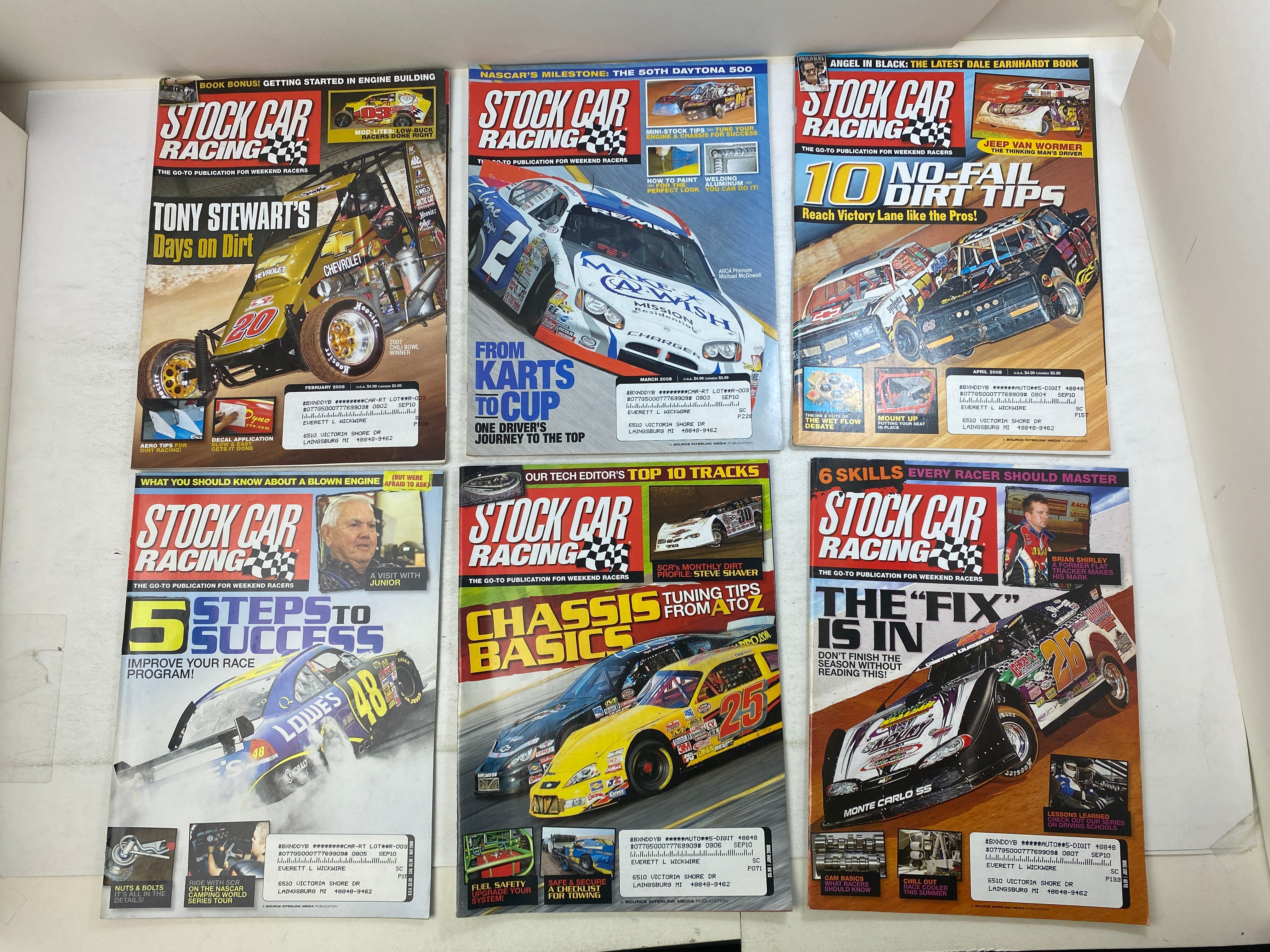 Lot of 10 Stock Car Racing Magazine 2008