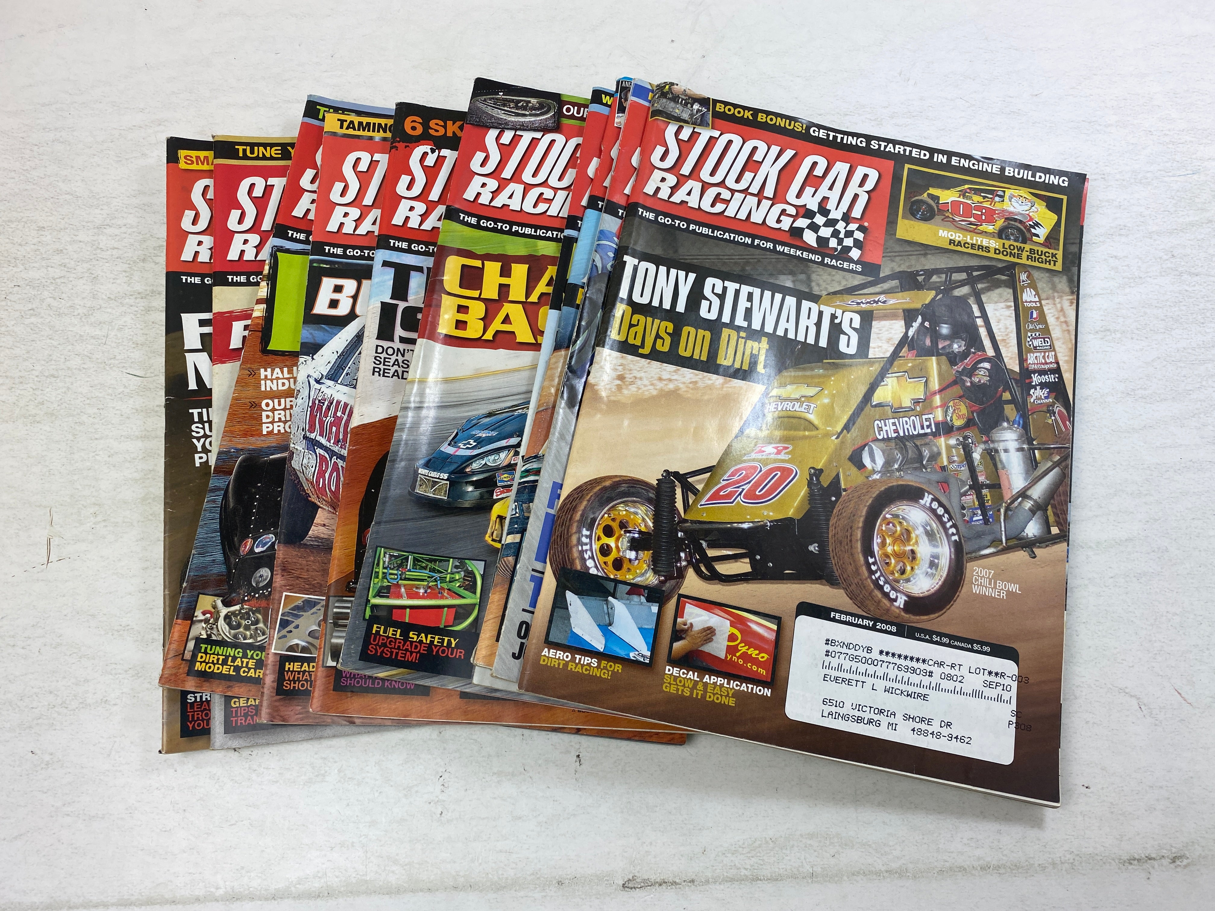 Lot of 10 Stock Car Racing Magazine 2008