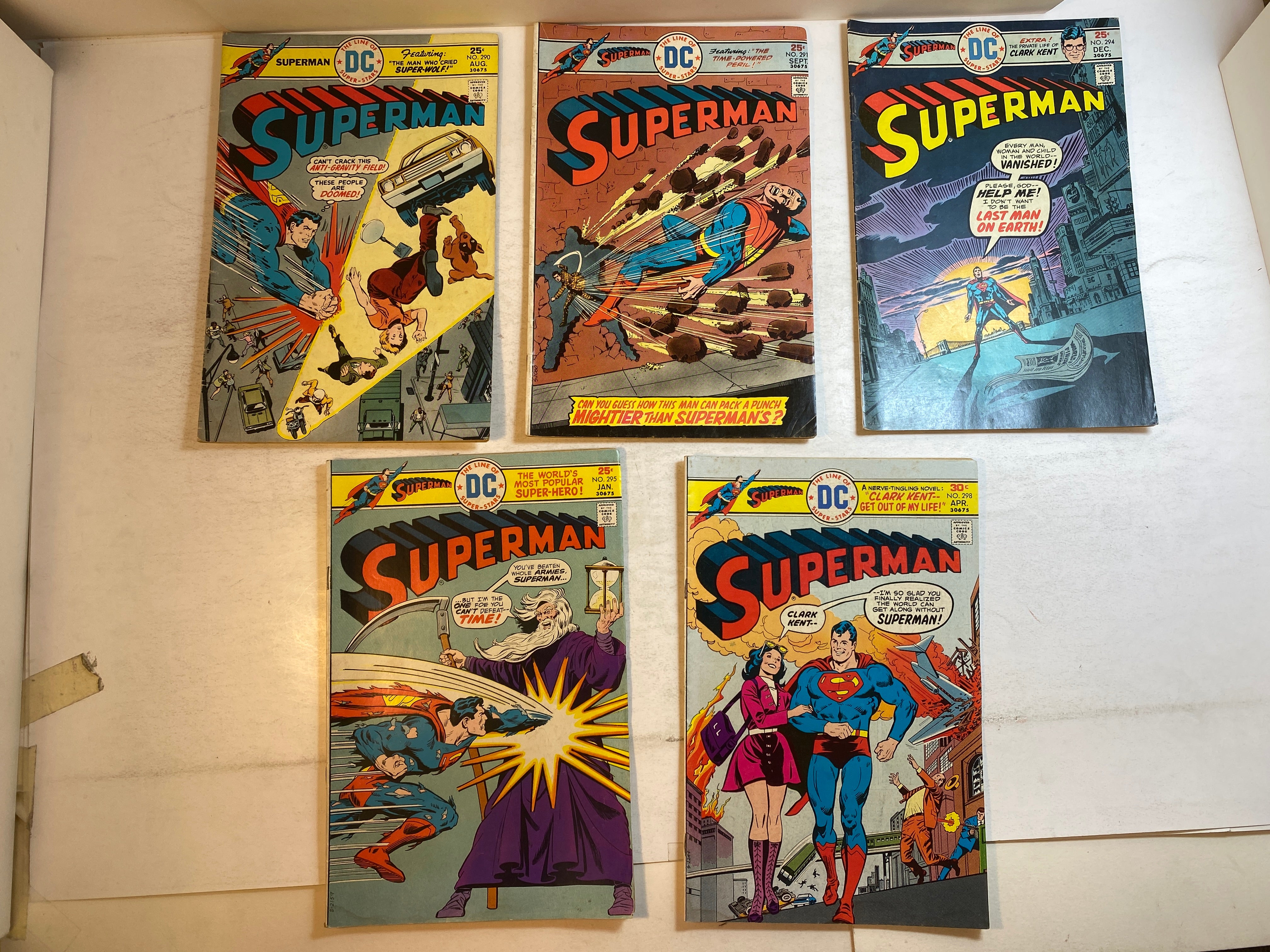 Lot of 10 Superman DC Comics 1973-1976