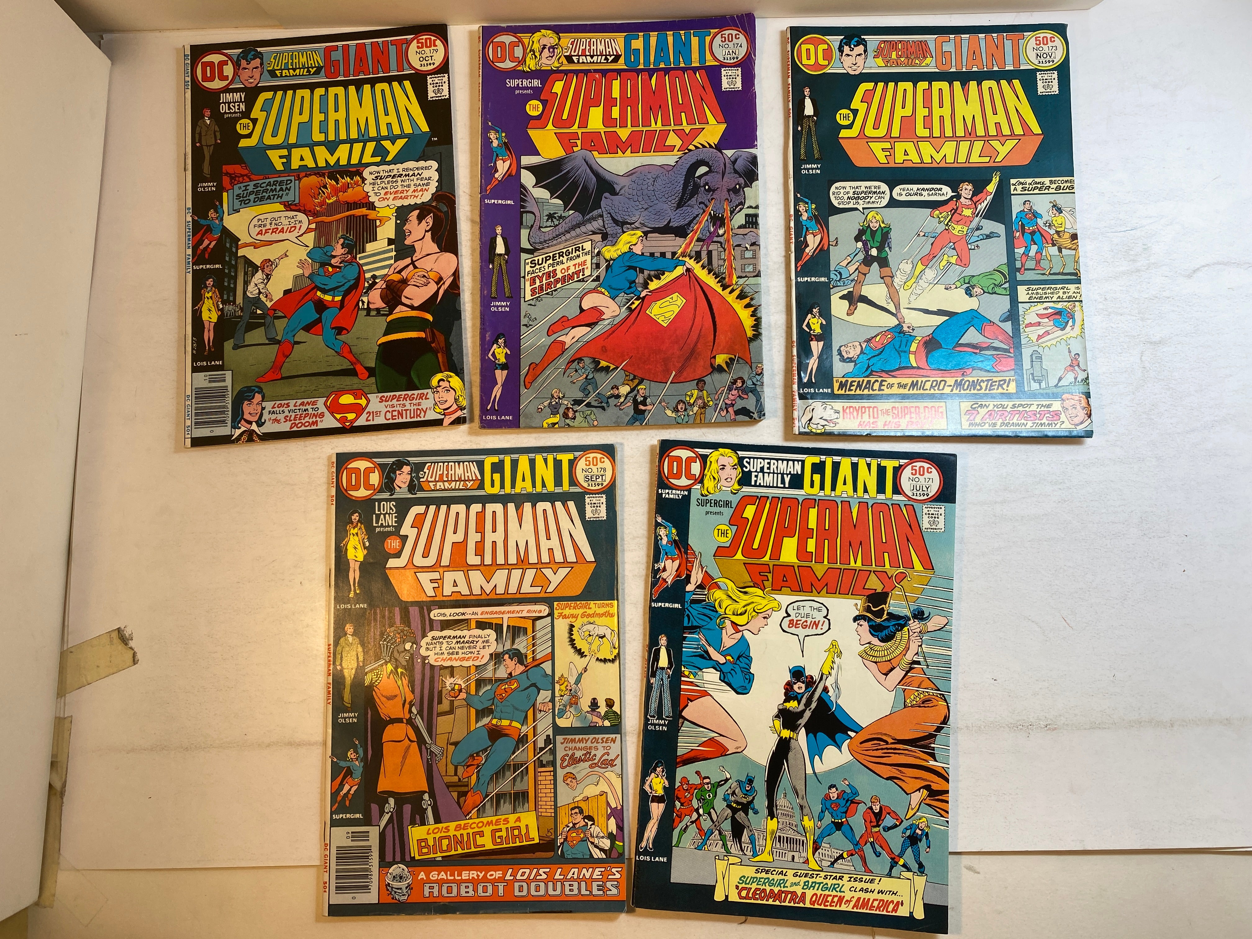Lot of 10 Superman Family Giant DC Comics 1975-1980
