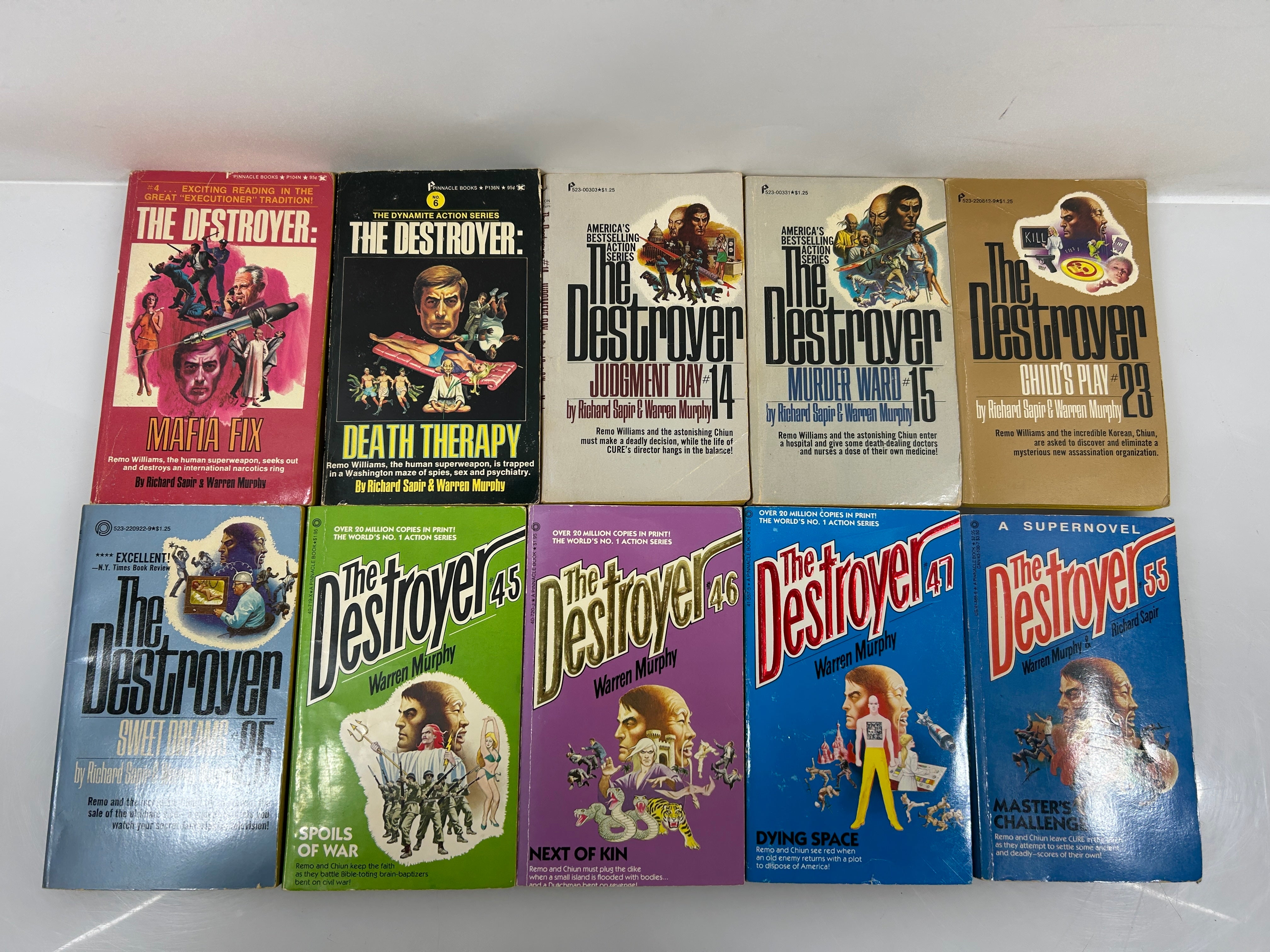 Lot of 10 The Destroyer by Murphy & Sapir 1970's Pinnacle Paperback Books