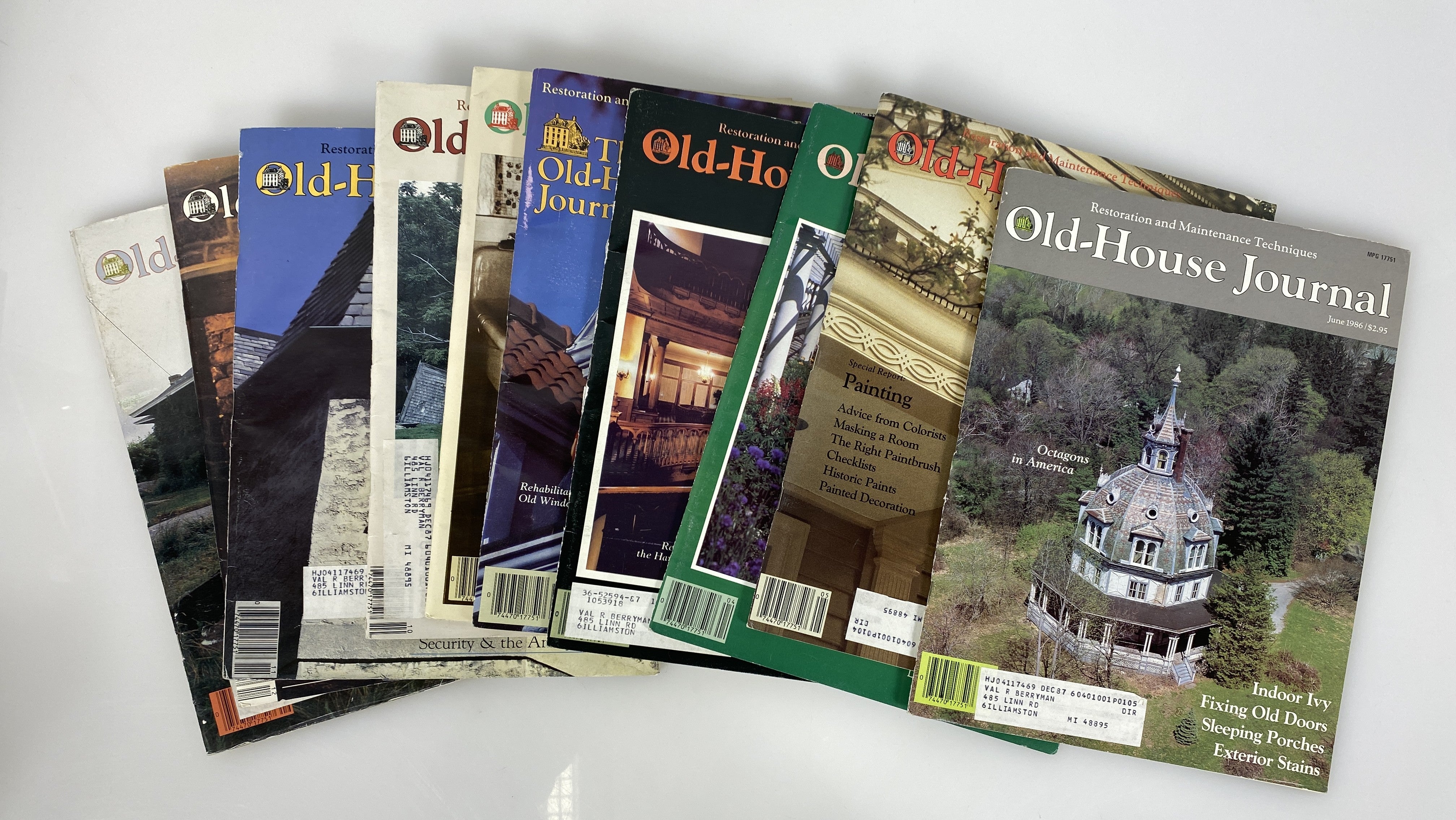 Lot of 10 The Old-House Journal magazine run 1986 (complete year)