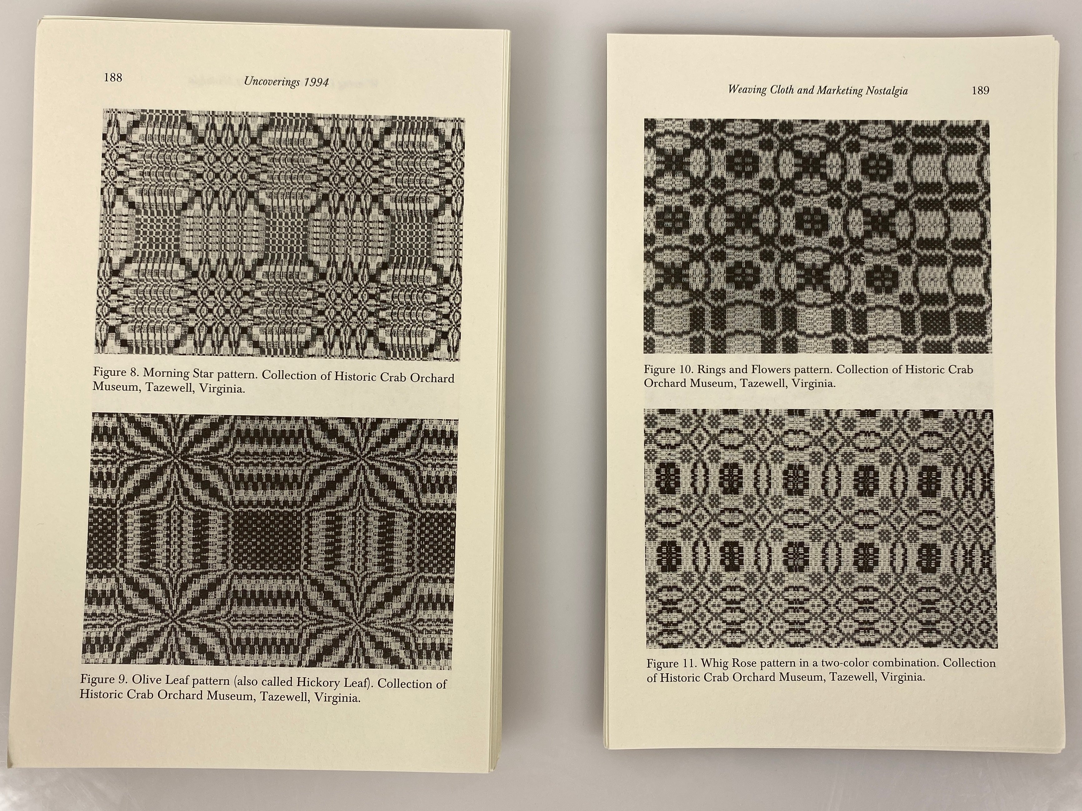 Lot of 10 Uncoverings: American Quilt Study Group (1990s) Unbound
