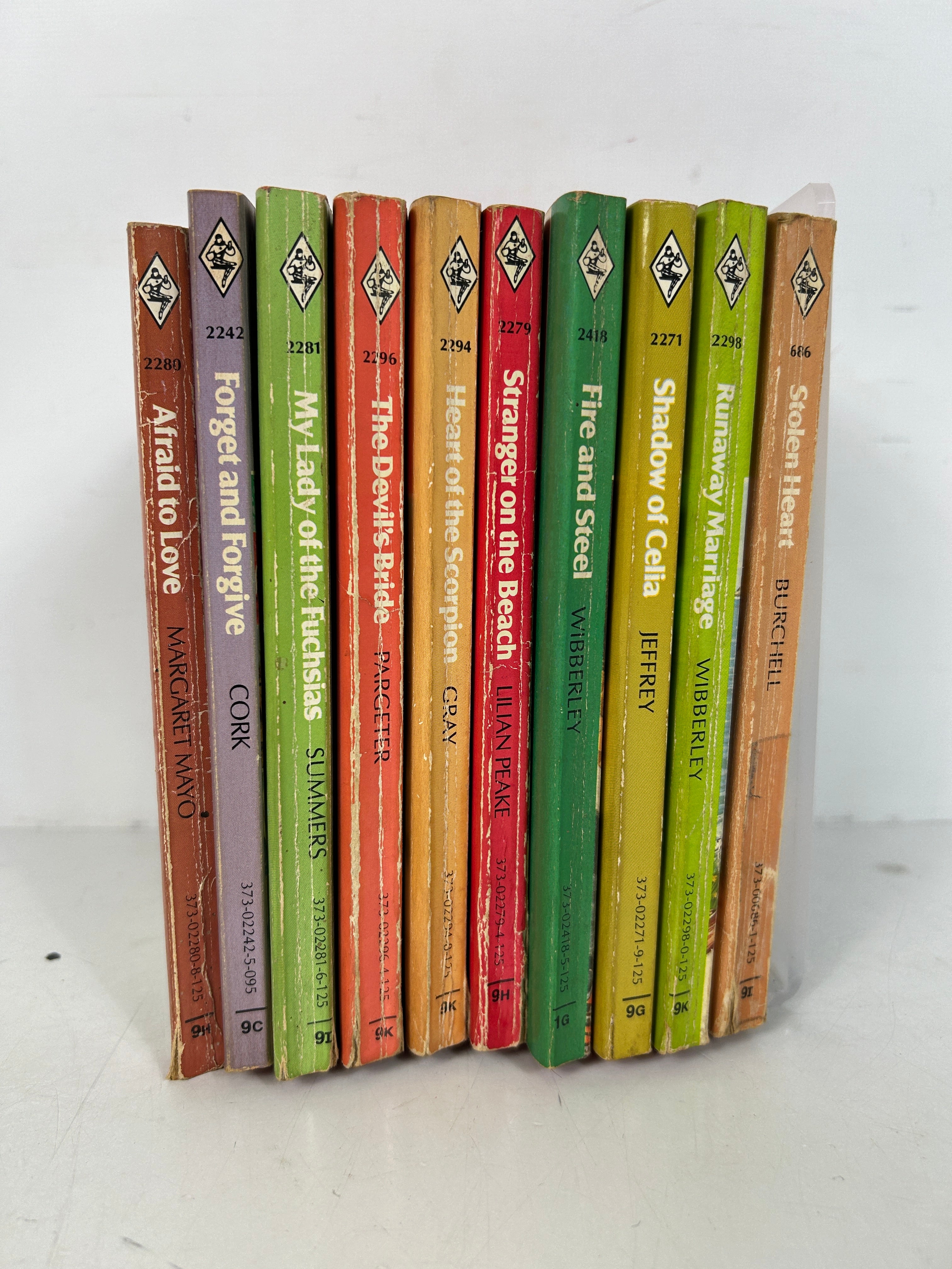 LOT OF 10 Vintage Harlequin Romance Red Edge 1979-81 SC