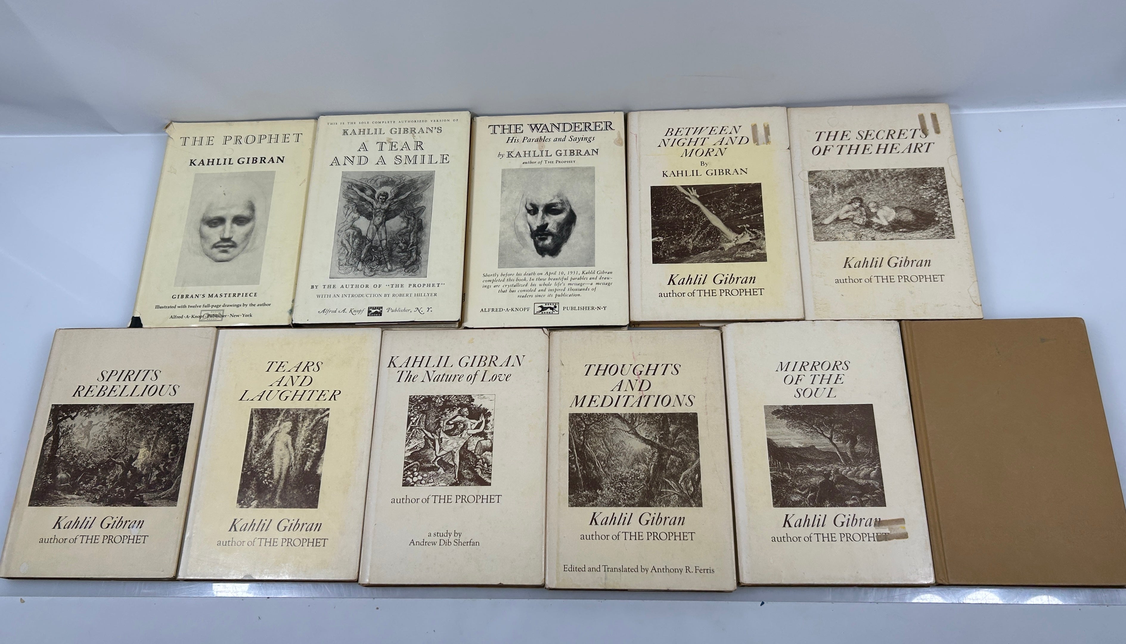 Lot of 11: Biography + 10 Poetry/Philosophy Books by Kahlil Gibran HCDJ
