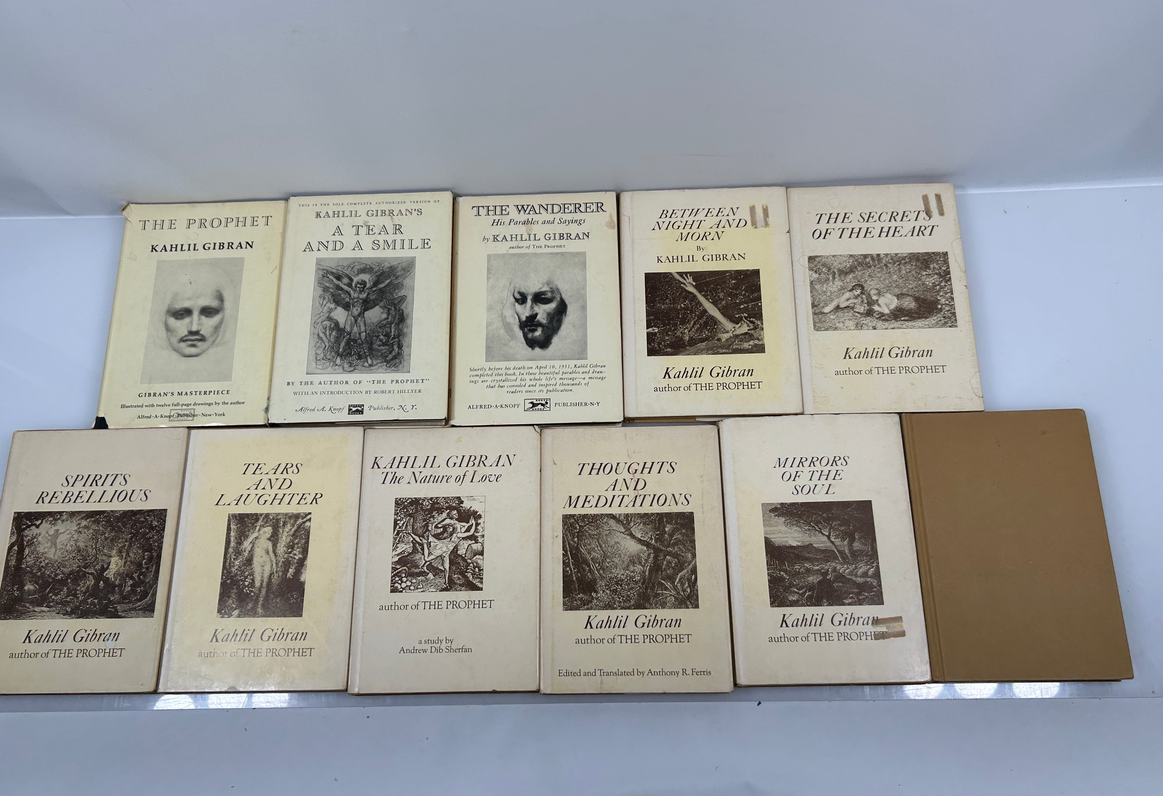 Lot of 11: Biography + 10 Poetry/Philosophy Books by Kahlil Gibran HCDJ