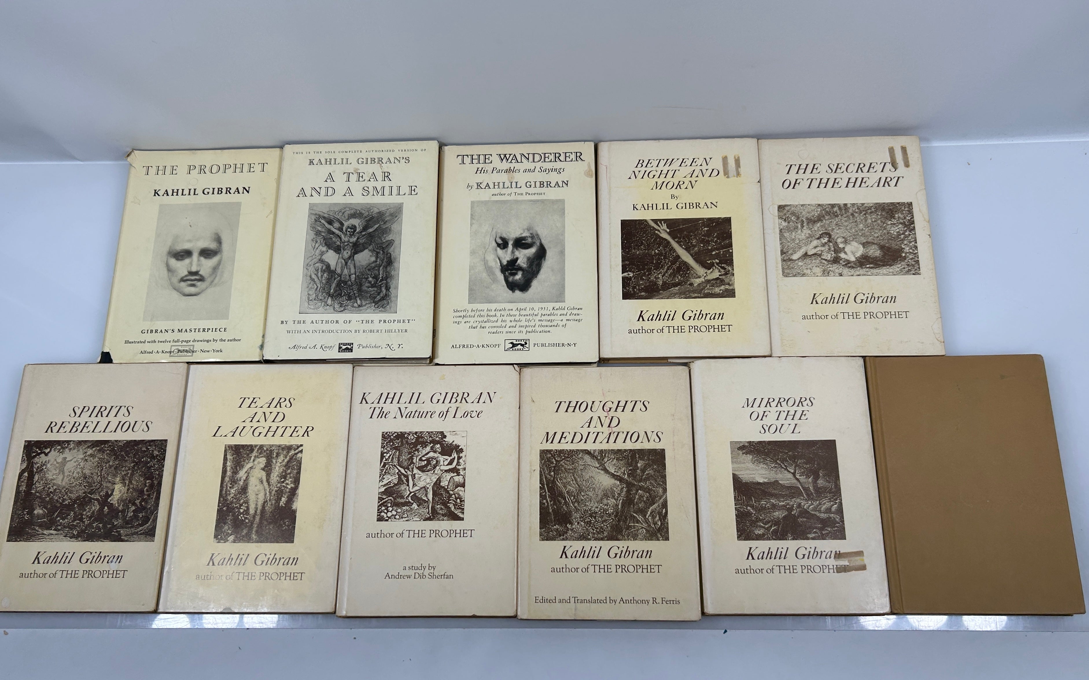 Lot of 11: Biography + 10 Poetry/Philosophy Books by Kahlil Gibran HCDJ