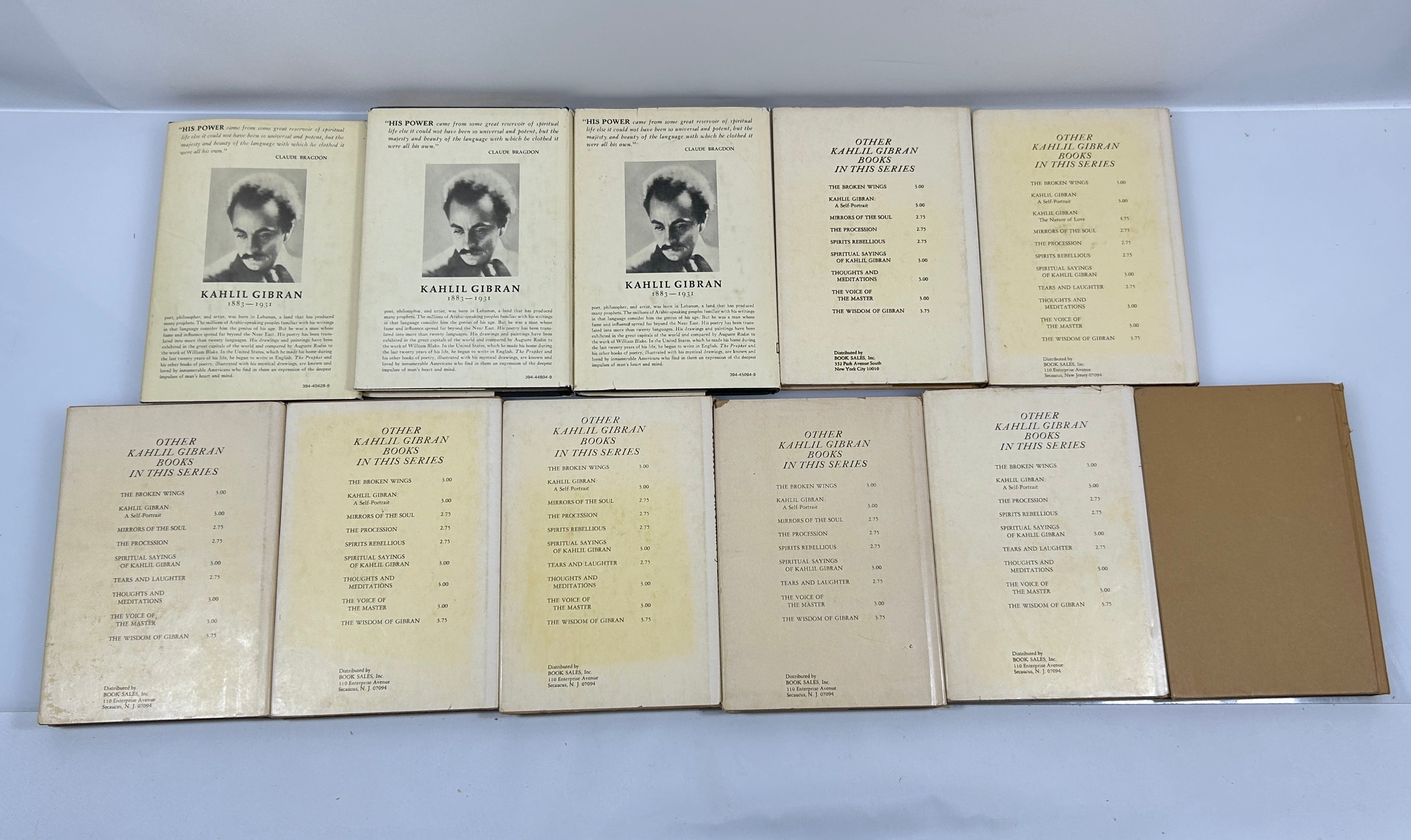 Lot of 11: Biography + 10 Poetry/Philosophy Books by Kahlil Gibran HCDJ