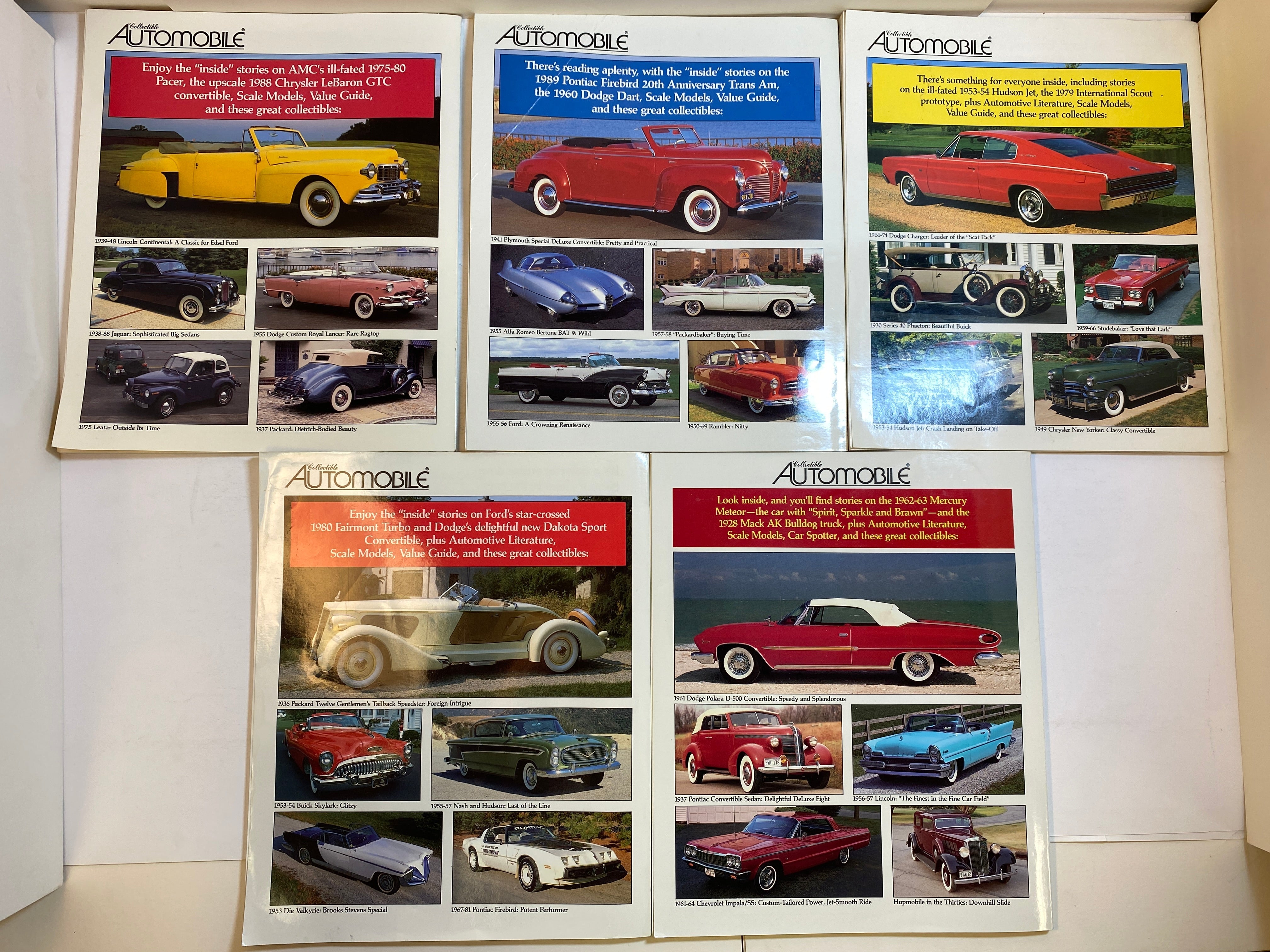 Lot of 11 Collectible Automobile Magazines 1989-1990
