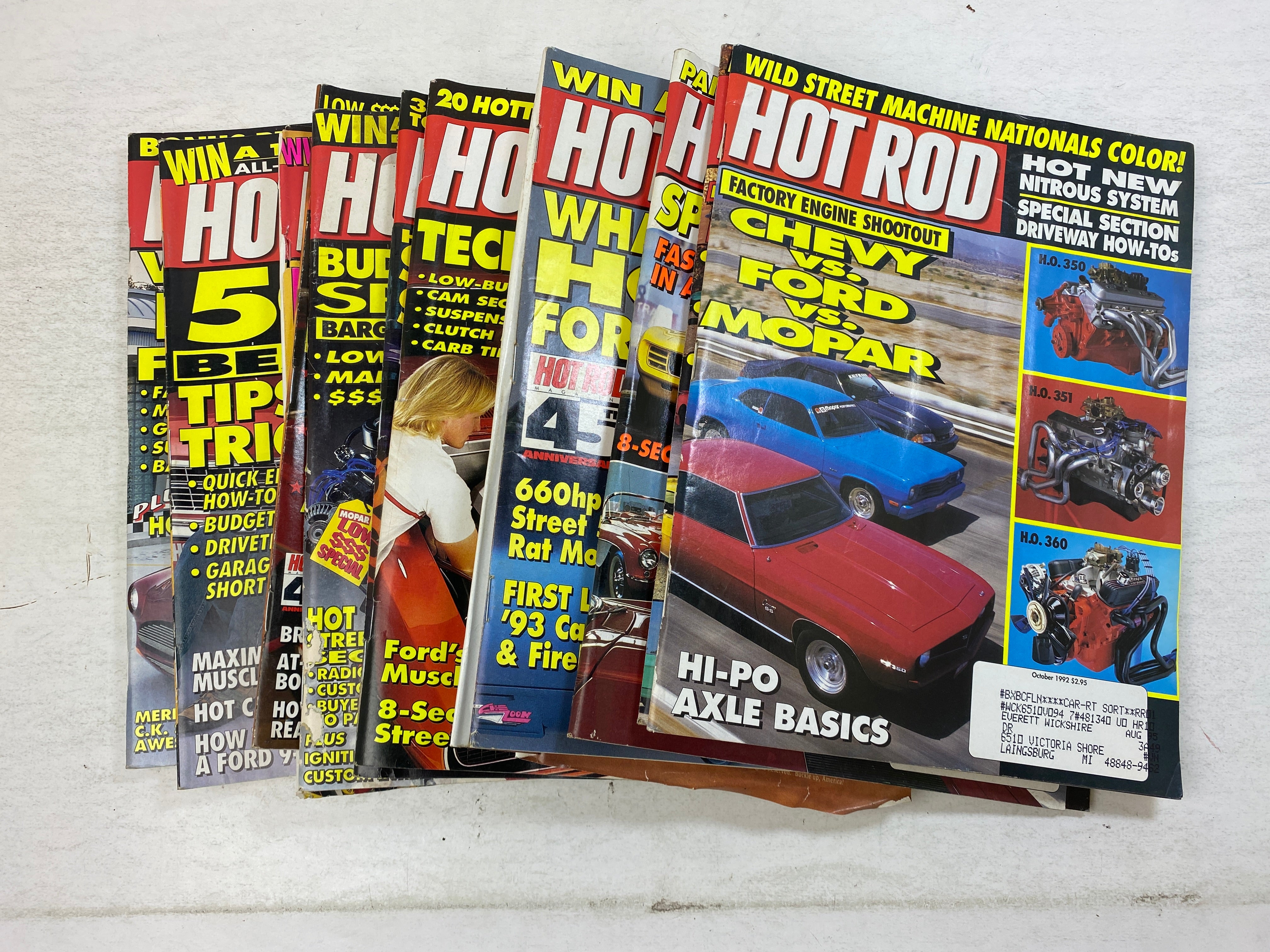 Lot of 11 Hot Rod Magazines 1992-1993