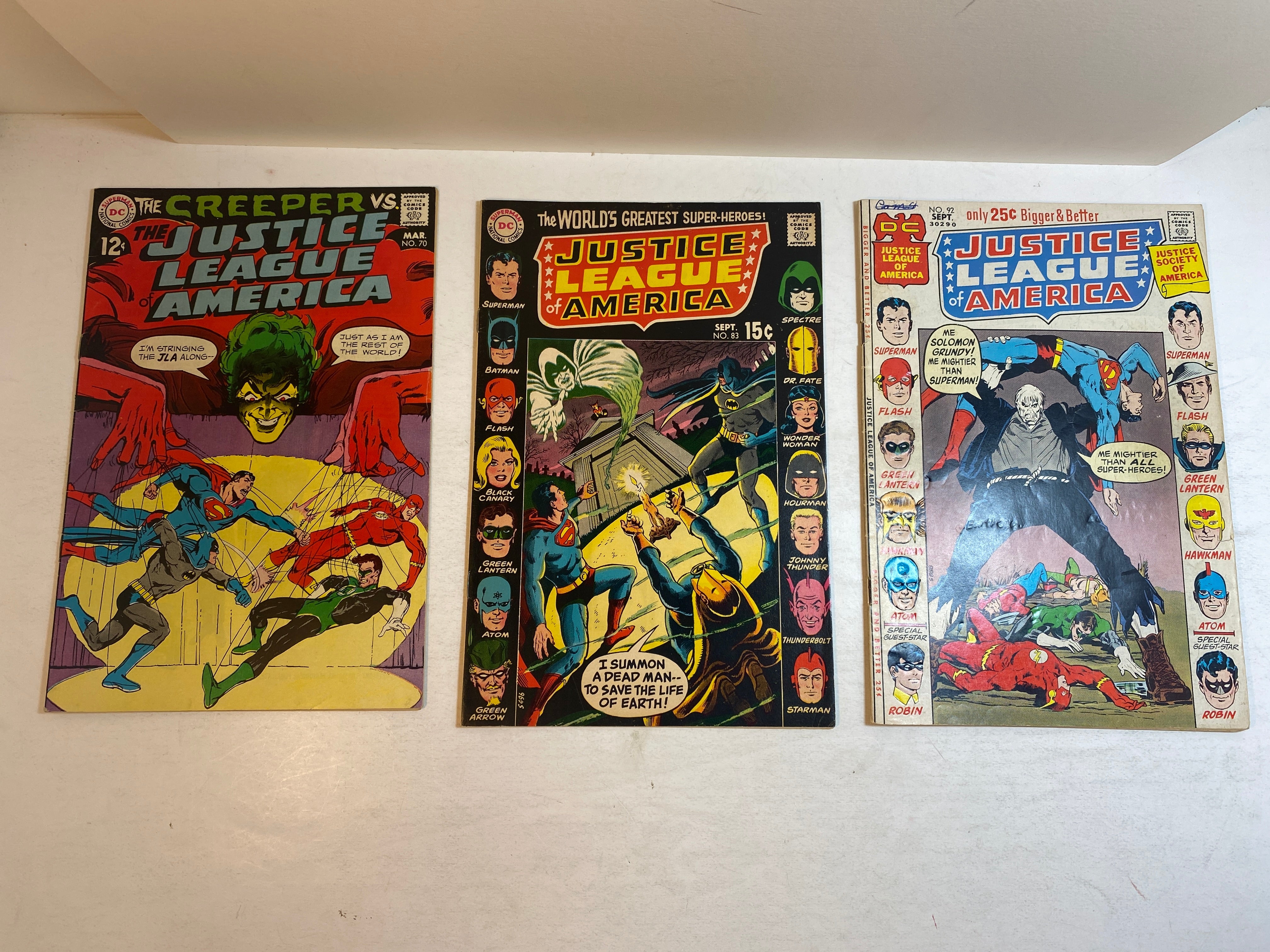 Lot of 11 Justice League of America DC Comics 13-92 1962-1971