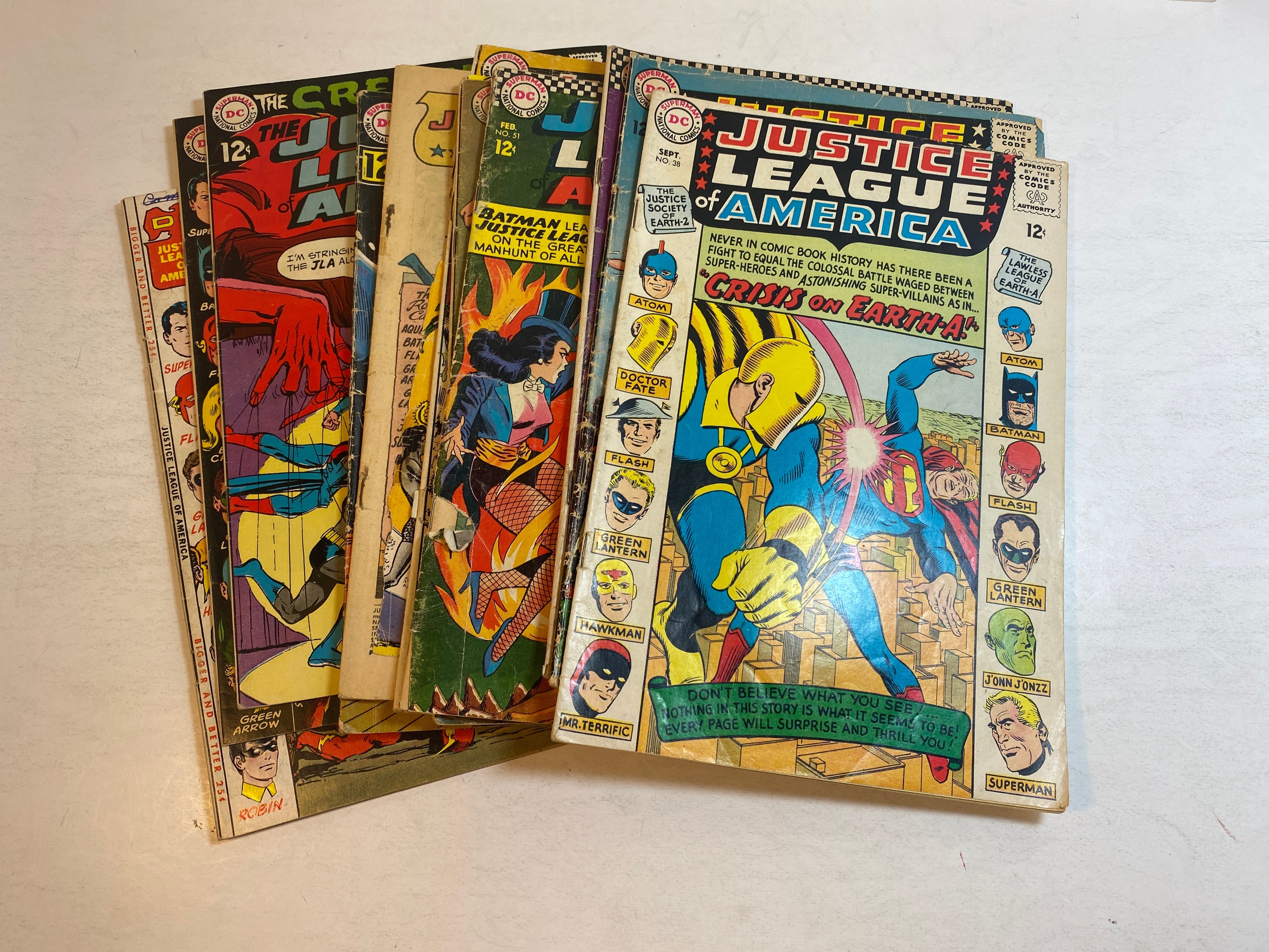 Lot of 11 Justice League of America DC Comics 13-92 1962-1971