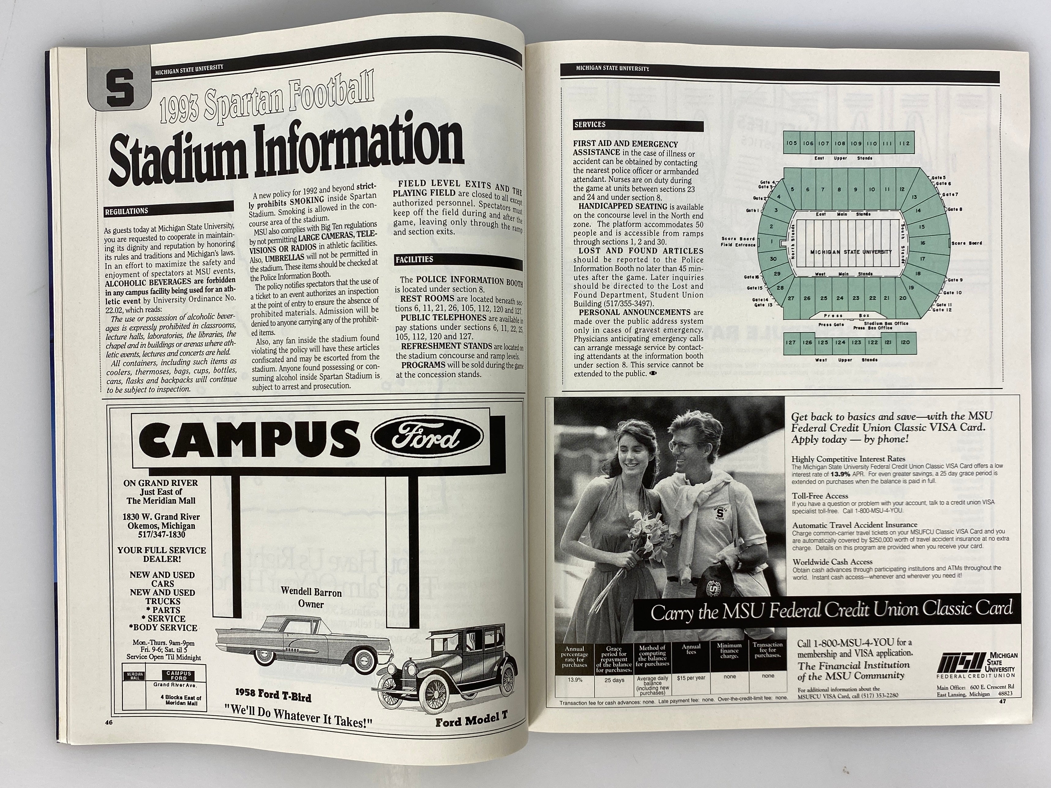 Lot of 11 Michigan State MSU Football Programs 1992-1993