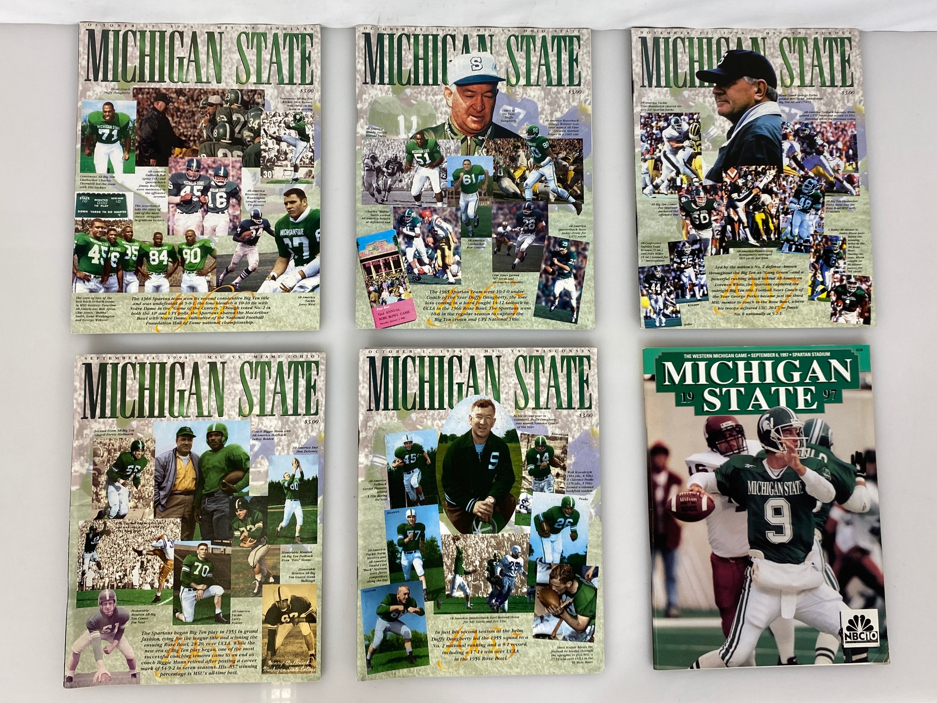 Lot of 11 Michigan State MSU Football Programs 1994-1996