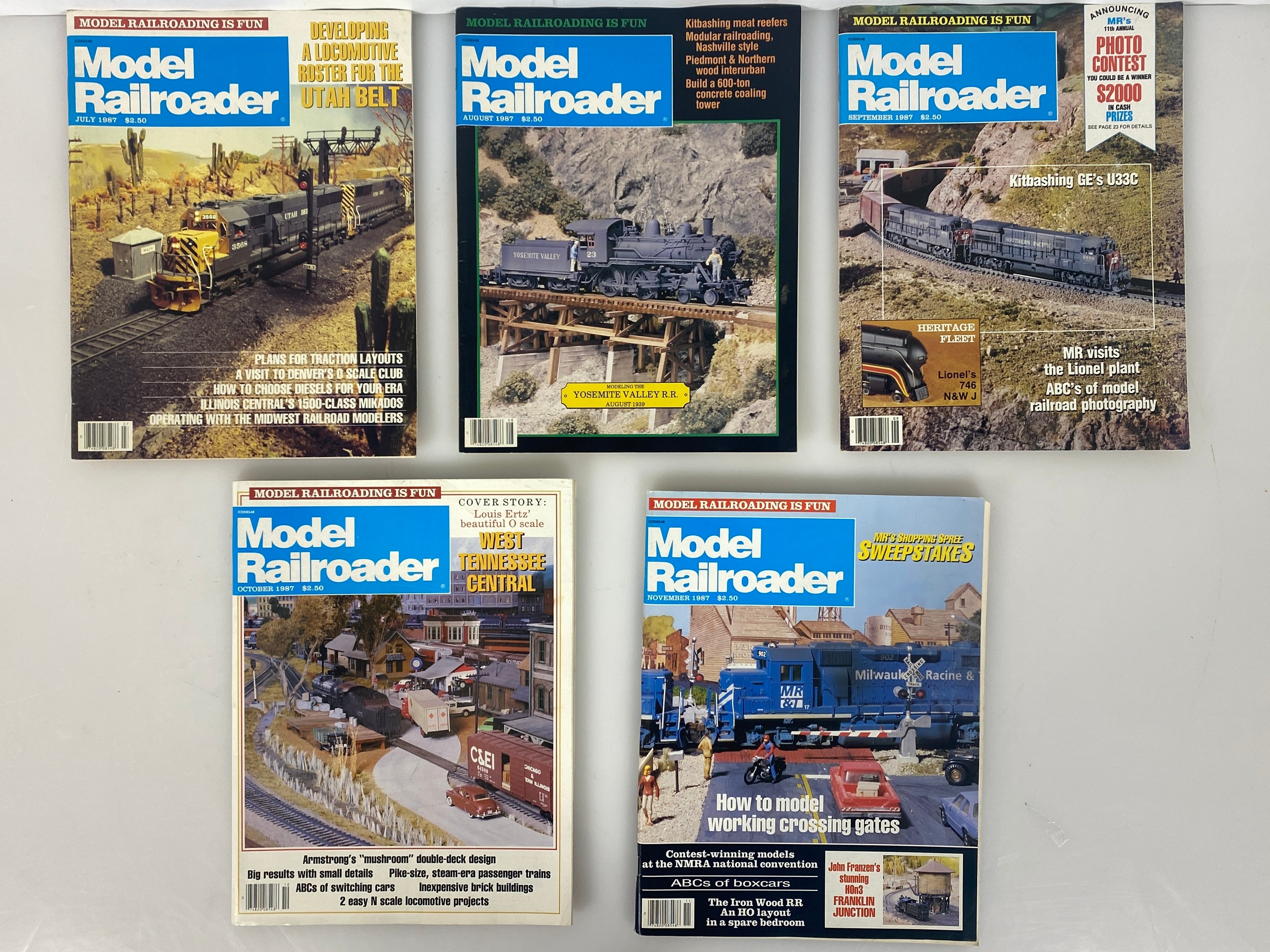 Lot of 11 Model Railroader Magazine (1987, Missing December)