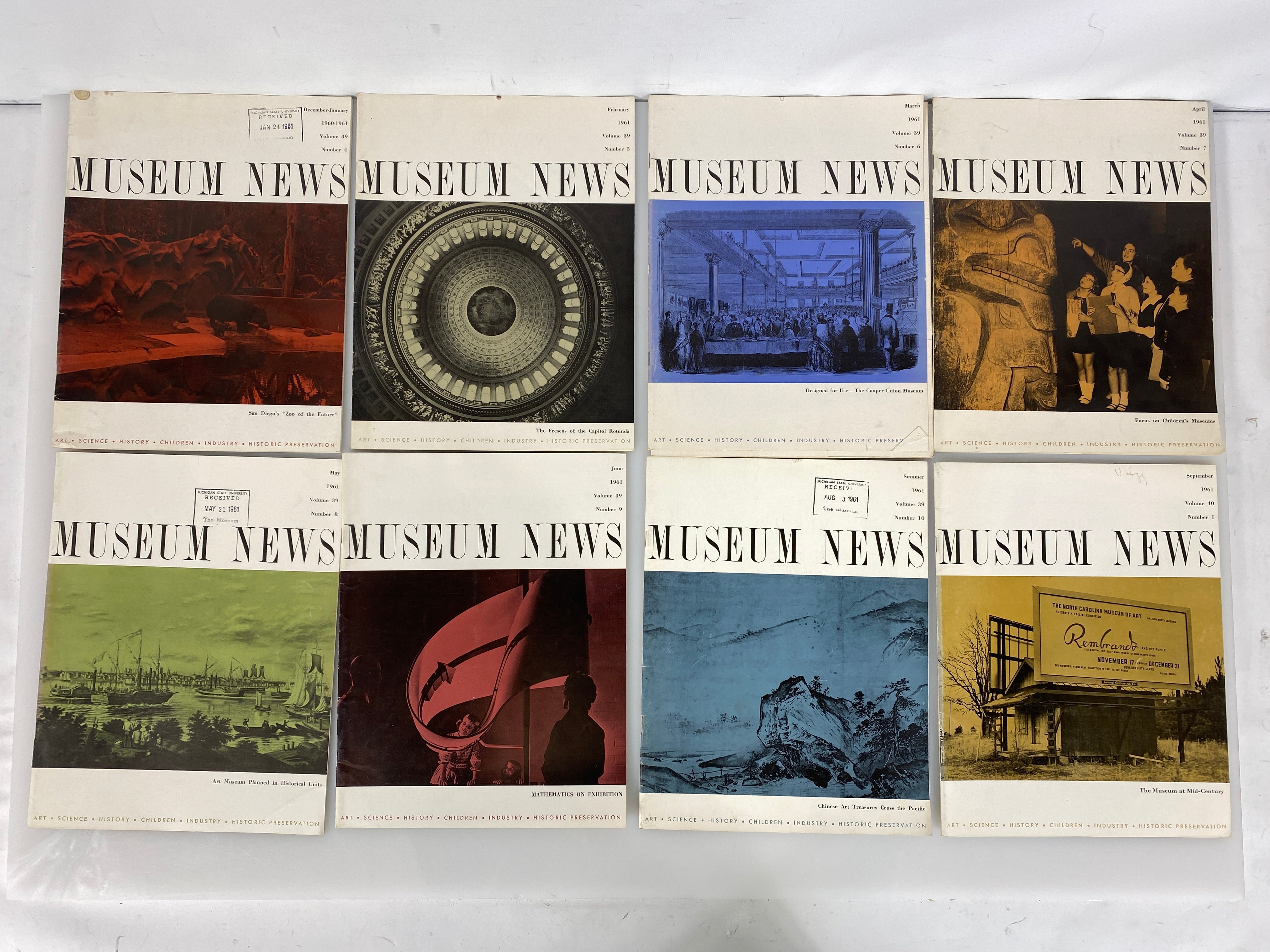 Lot of 11 Museum News Journal / Vintage Magazine 1961 (complete year)