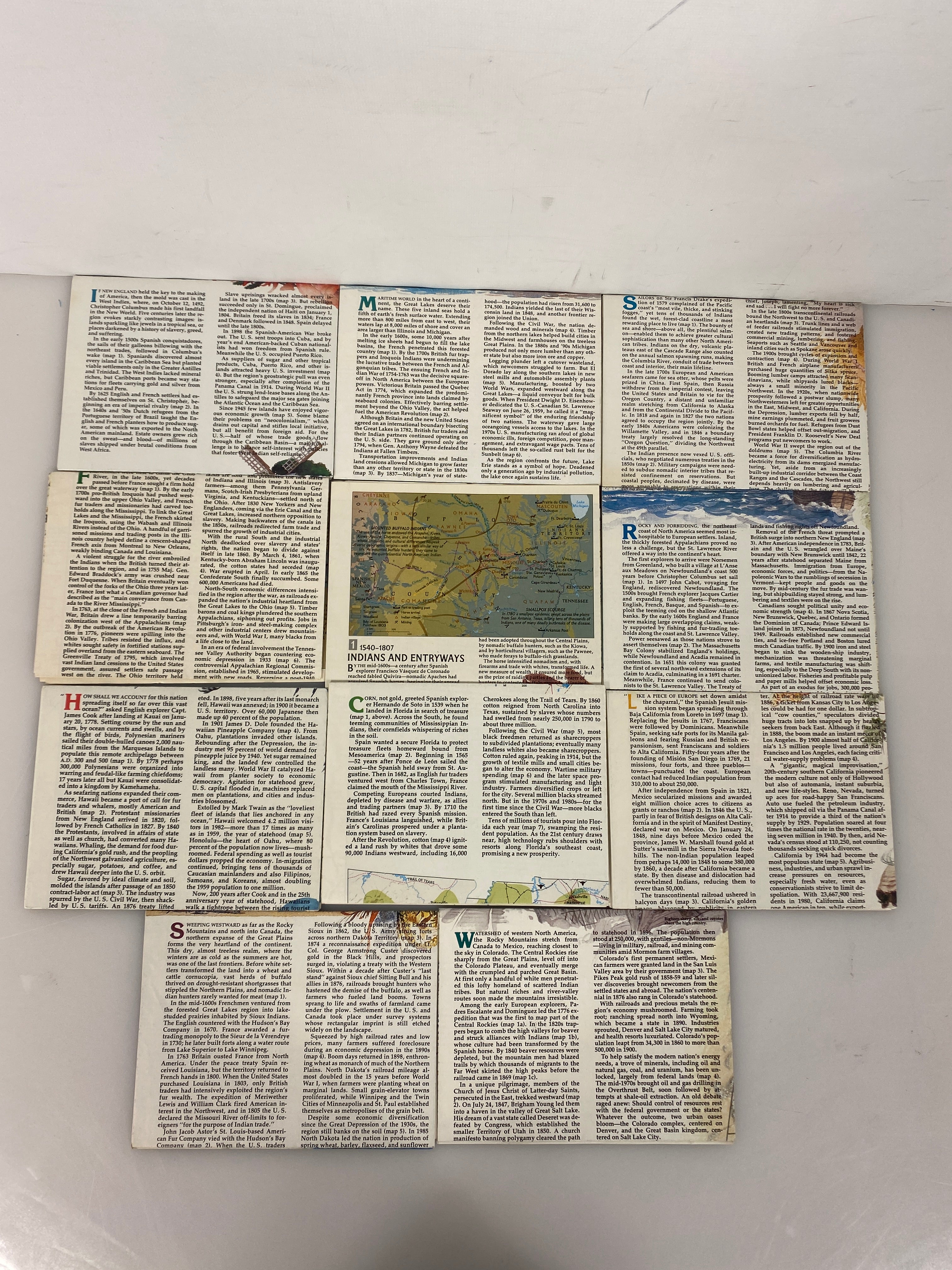 Lot of 11 Nat Geo The Making of America Maps-Far West/Deep South/Great Lakes