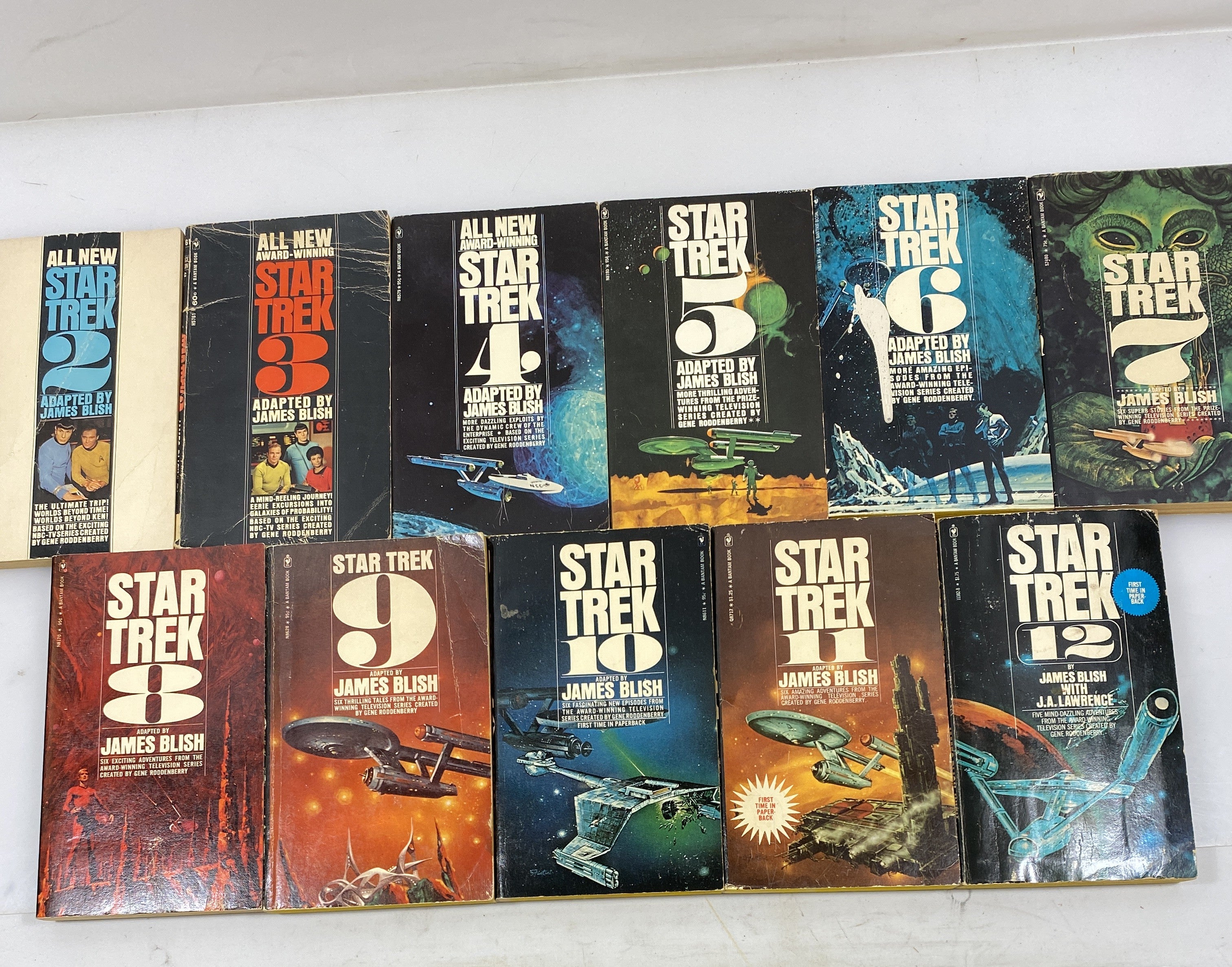 Lot of 11 Star Trek by James Blish numbers 2-12 Mass market paperbacks 1968-1977 SC