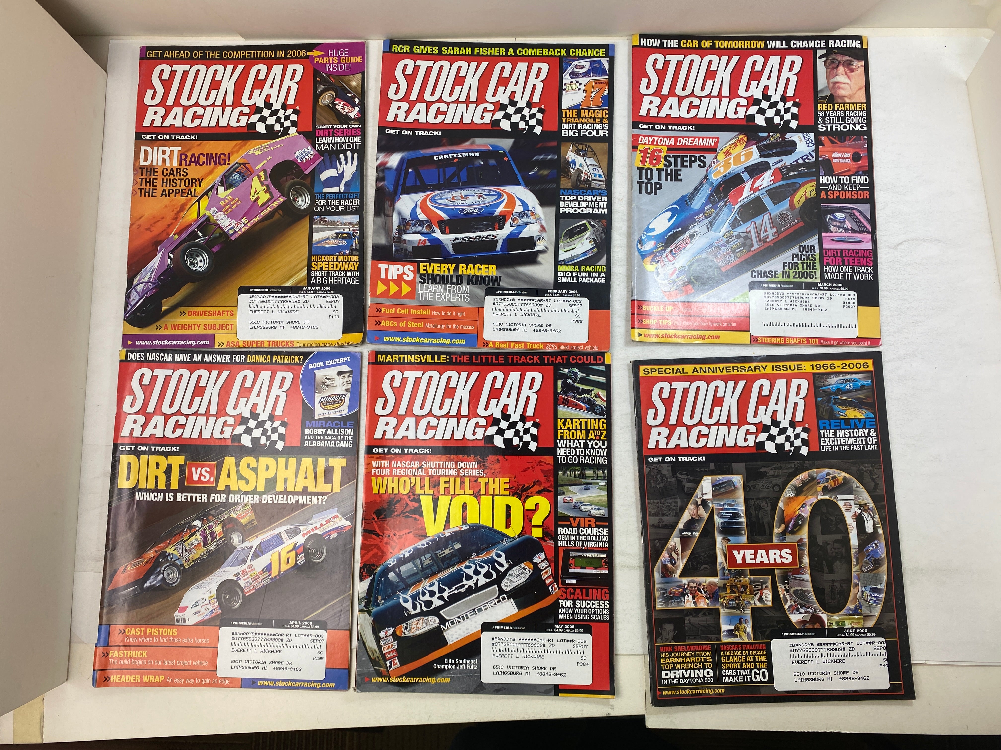 Lot of 11 Stock Car Racing Magazine 2006