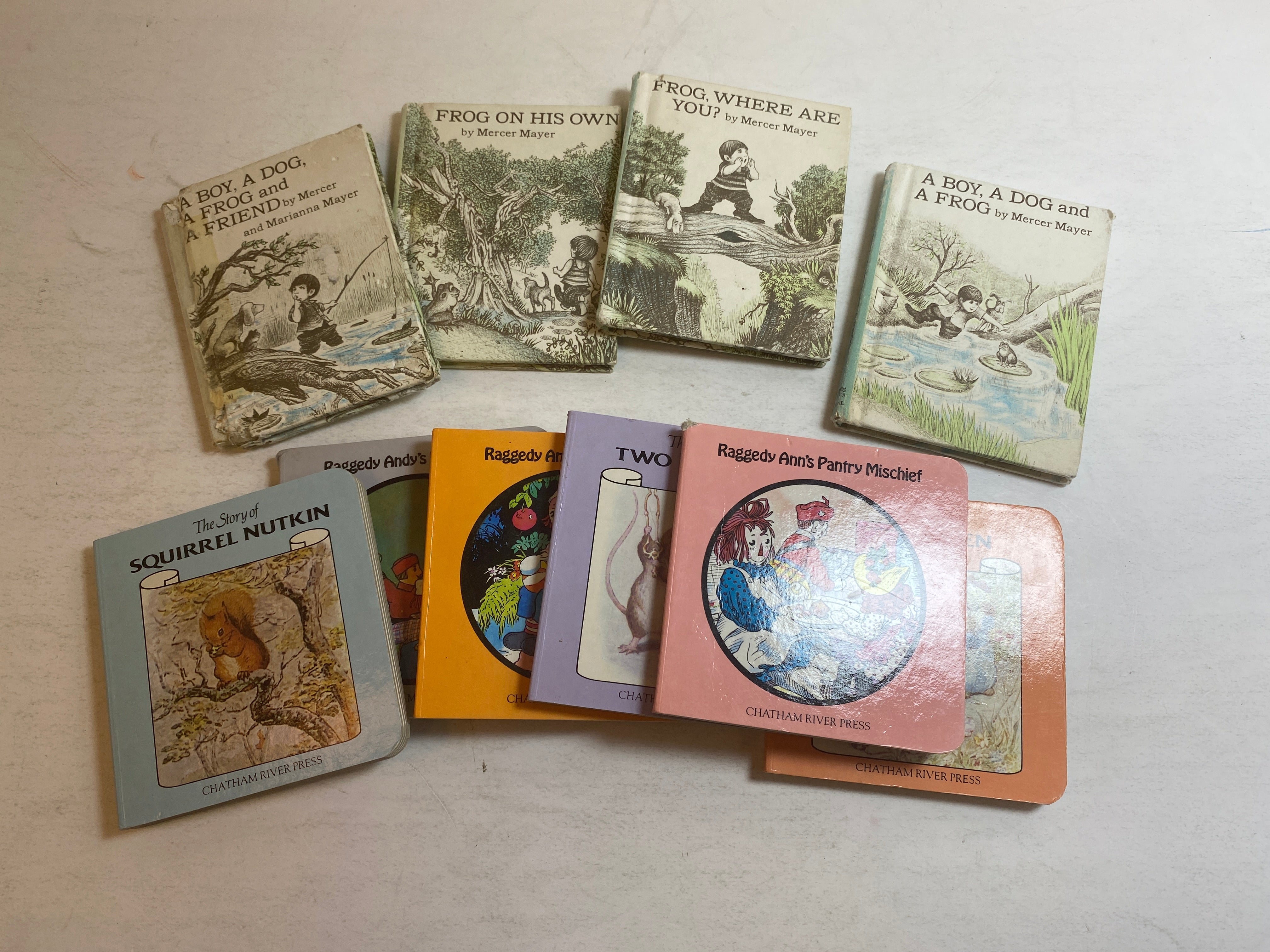 Lot of 11 tiny Books Frog Squirrel Raggedy Ann