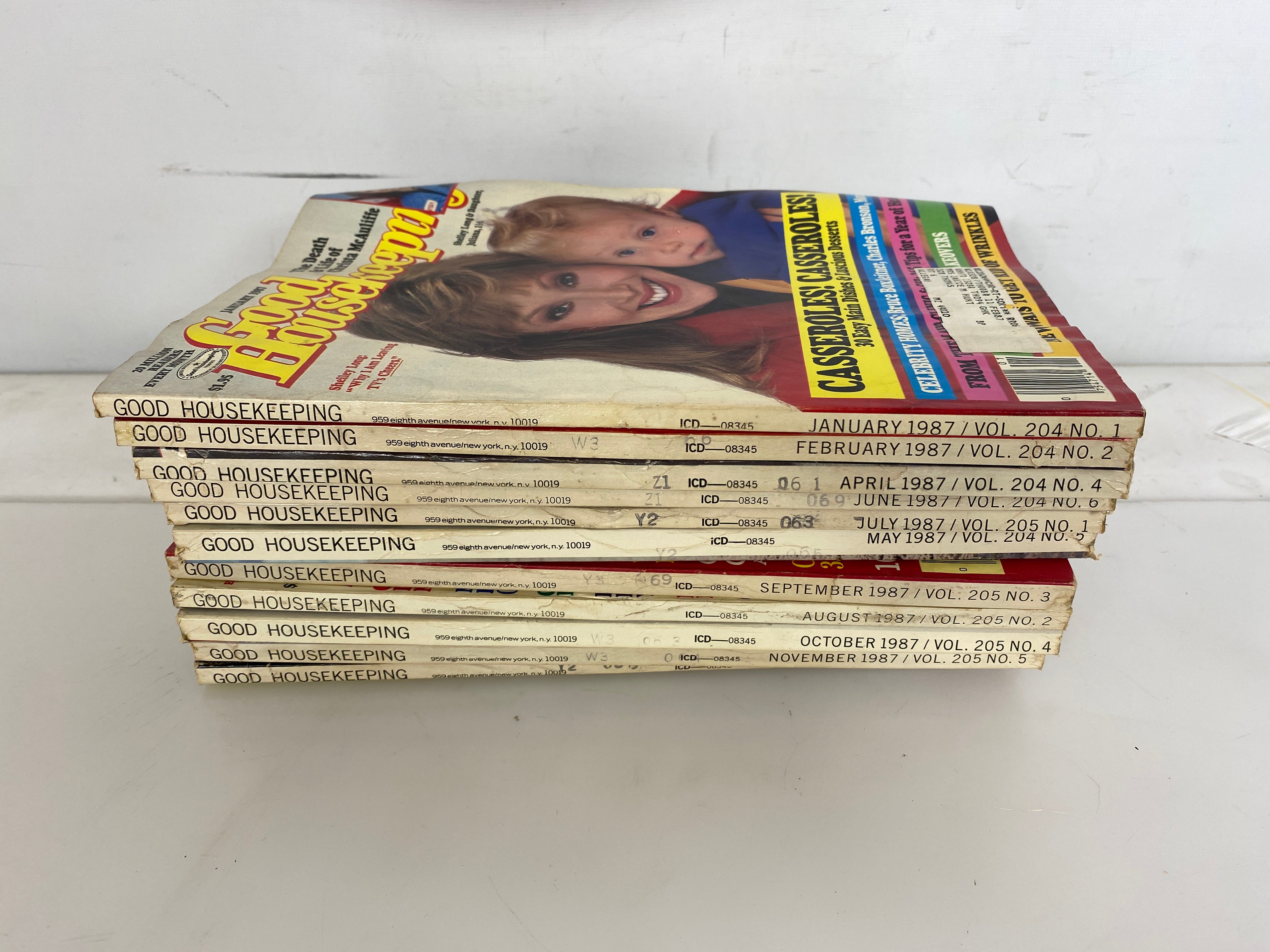 Lot of 11 Vintage Good Housekeeping Magazines 1987