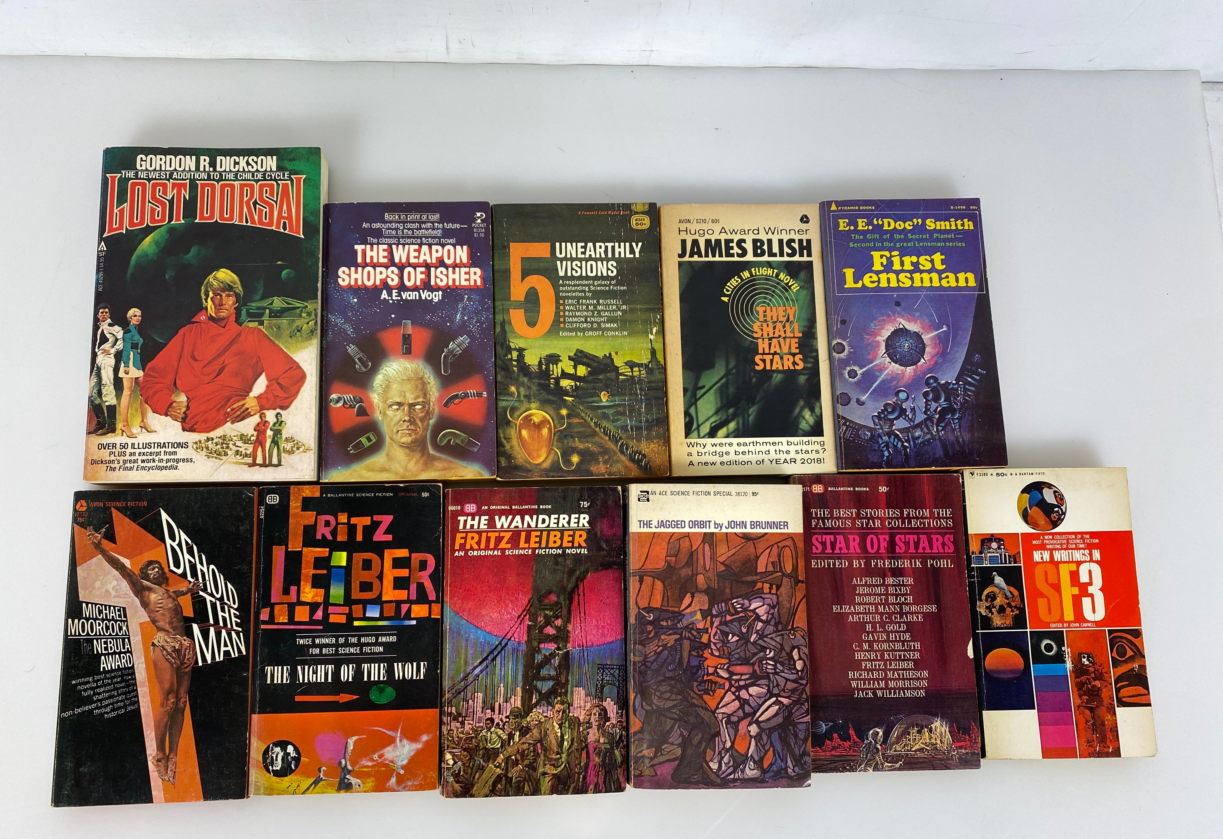 Lot of 11 Vintage Science Fiction PB incl Leiber/Moorcock/Brunner 1960-80