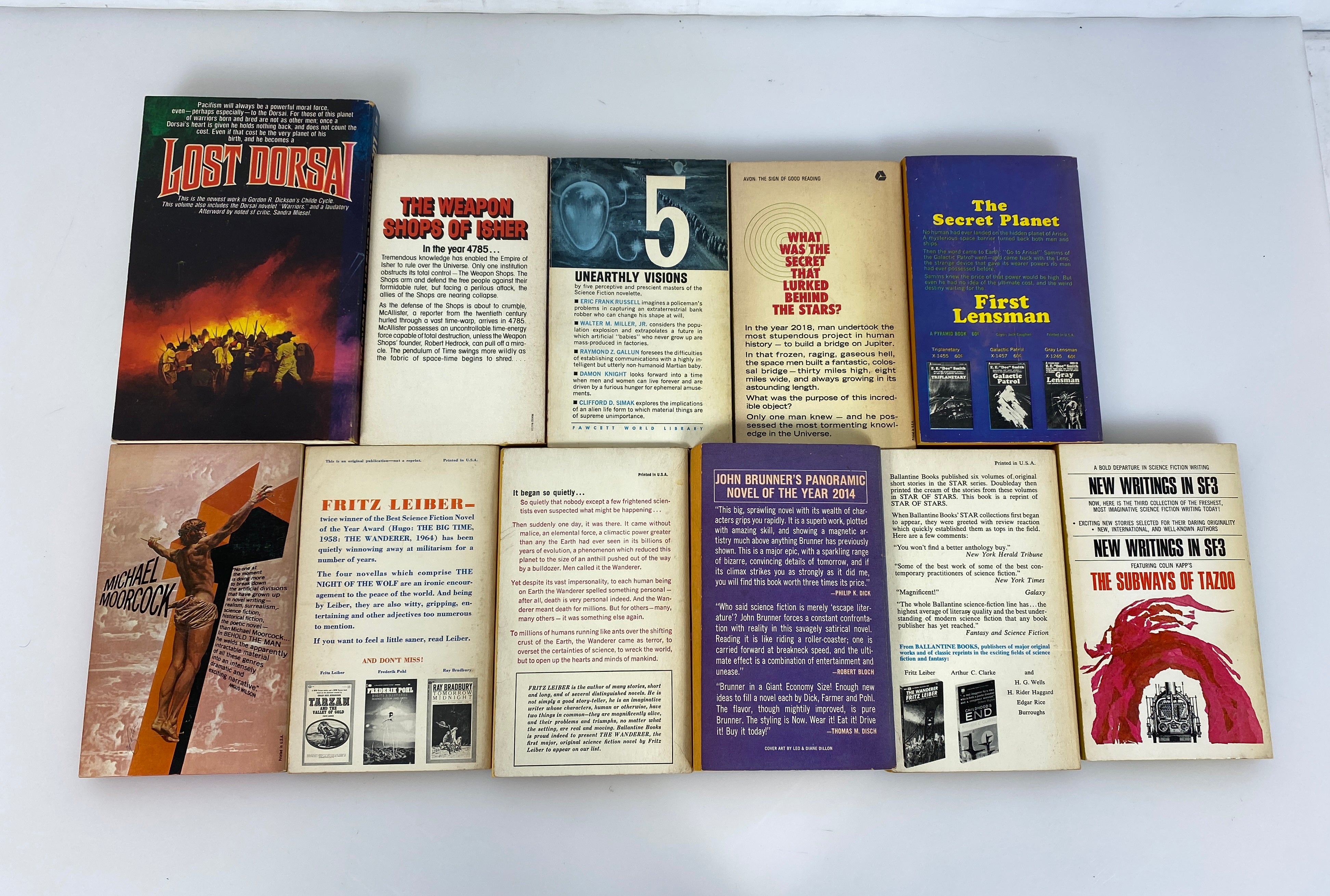 Lot of 11 Vintage Science Fiction PB incl Leiber/Moorcock/Brunner 1960-80
