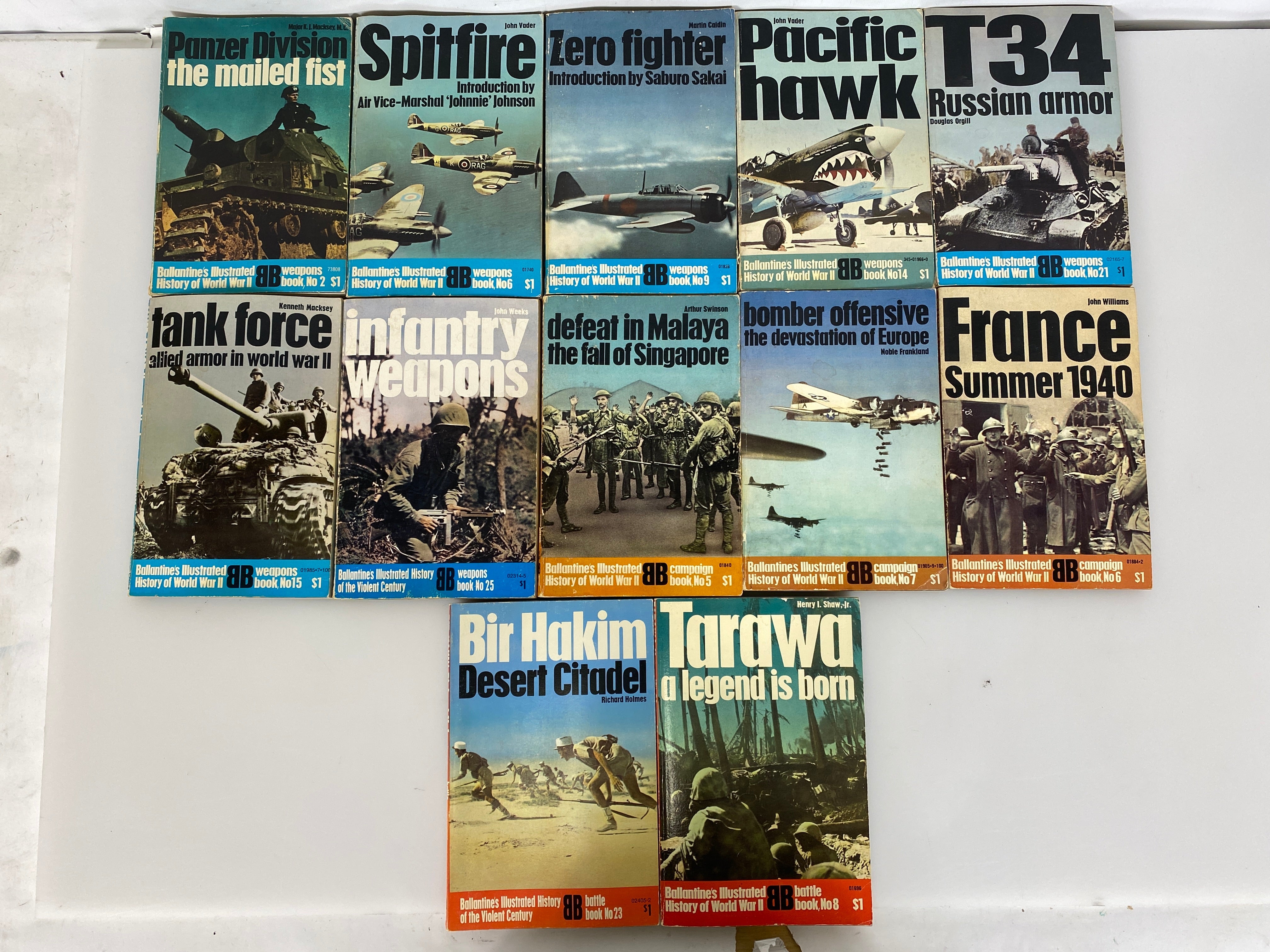 Lot of 12 Ballantine Illustrated World War 2 Books SC