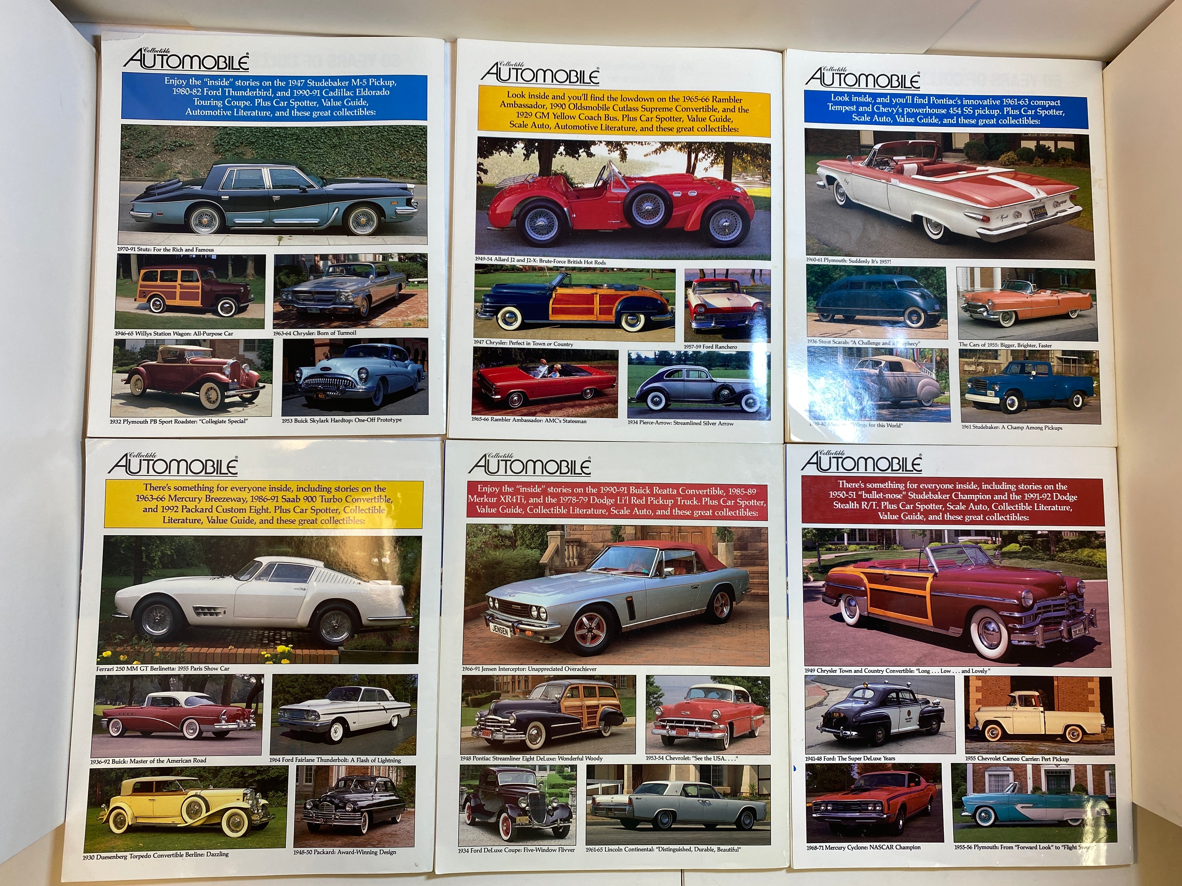 Lot of 12 Collectible Automobile Magazines 1991-1992