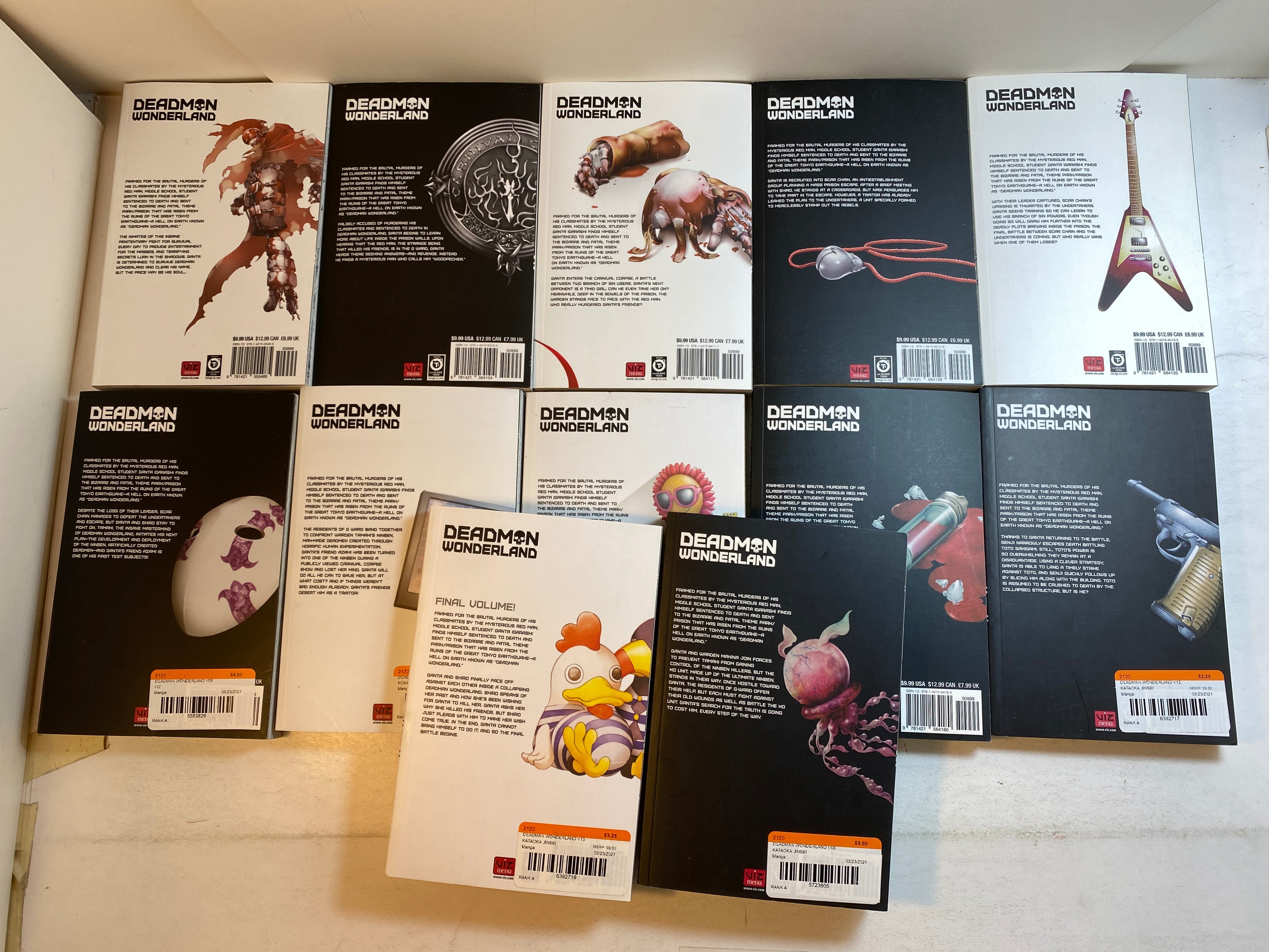 Lot of 12 Deadman Wonderland Manga 2020