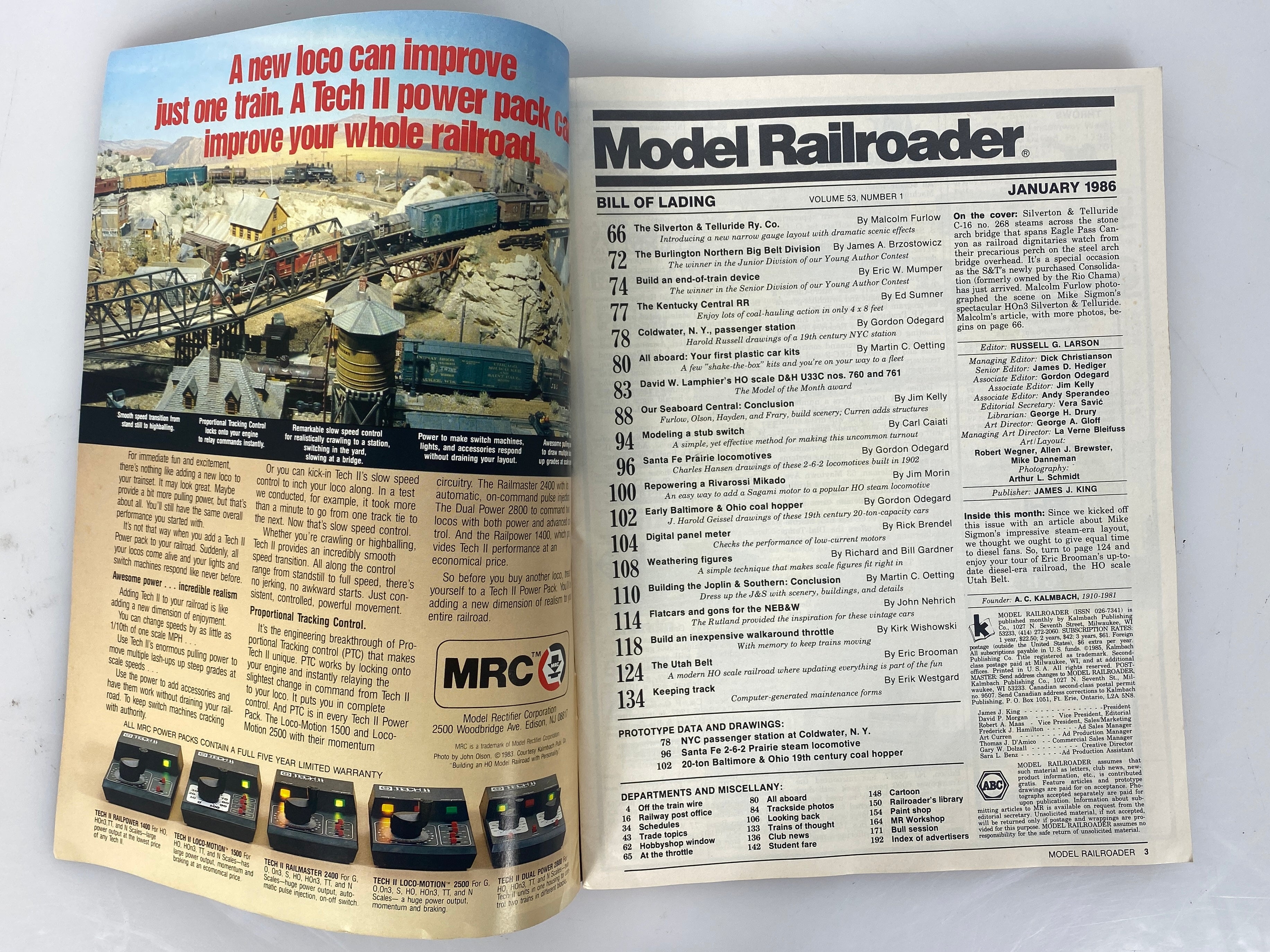 Lot of 12 Model Railroader Magazine (1986 Complete Year)