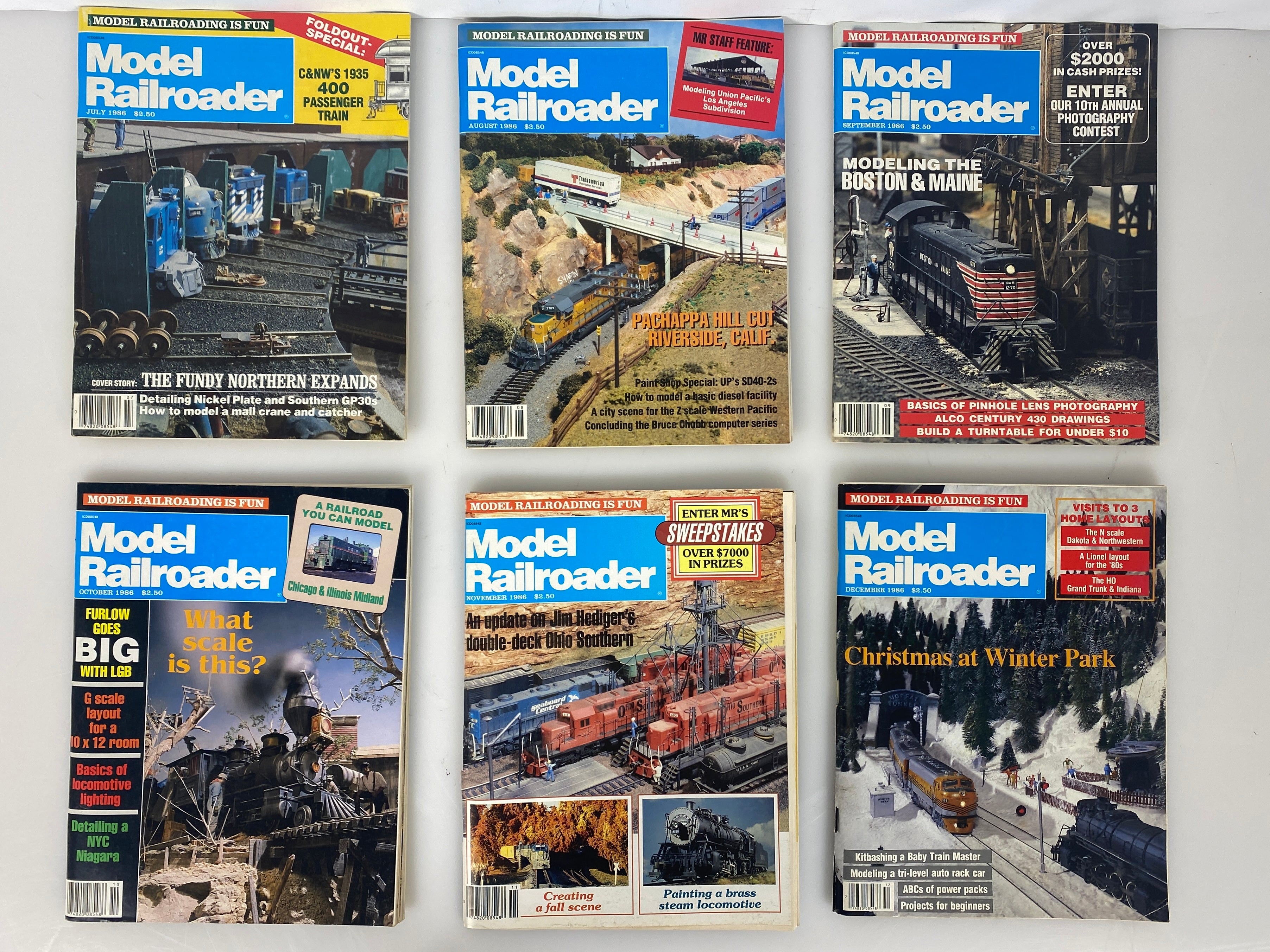 Lot of 12 Model Railroader Magazine (1986 Complete Year)