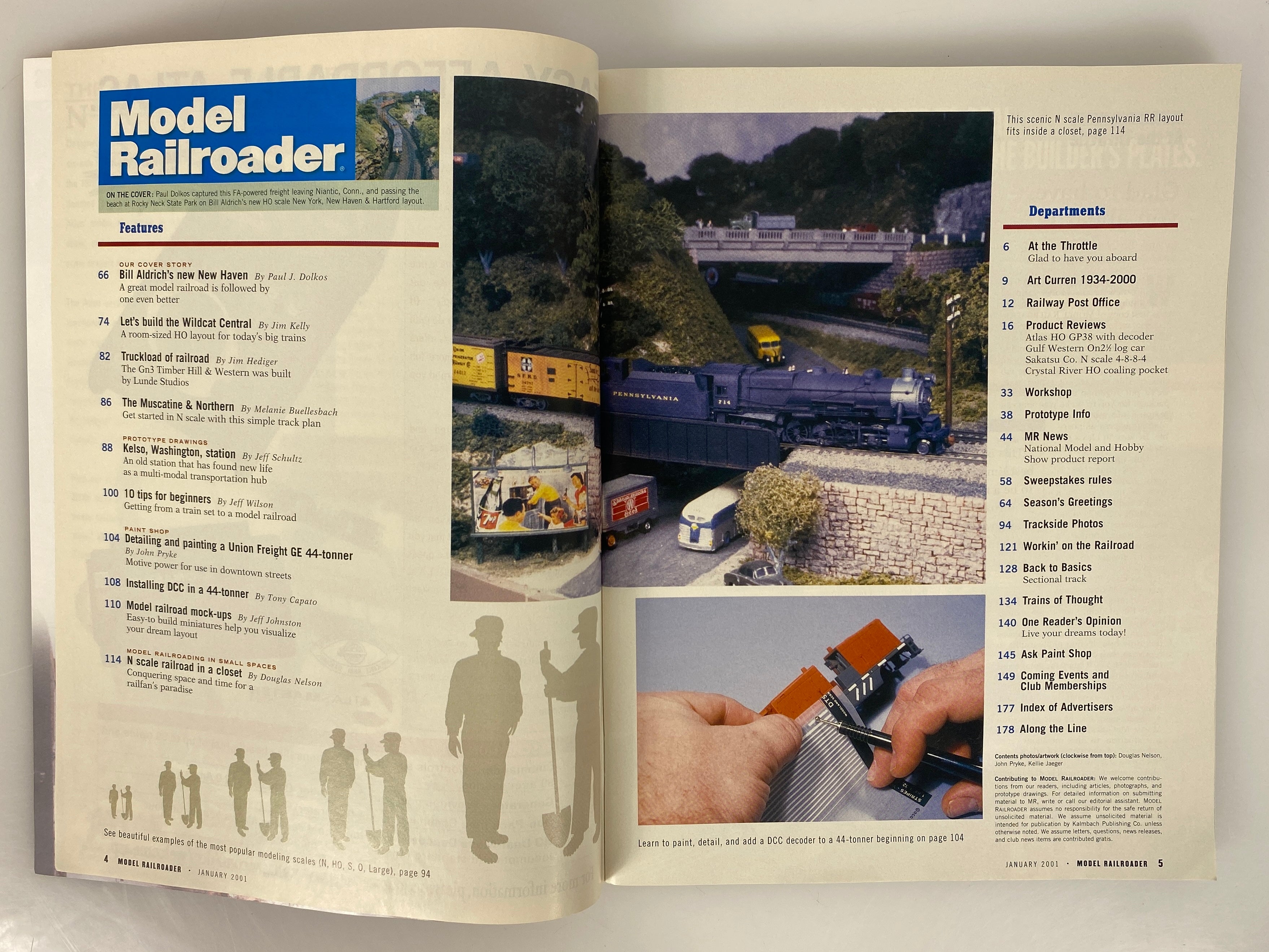 Lot of 12 Model Railroader Magazine (2001 Complete Year)