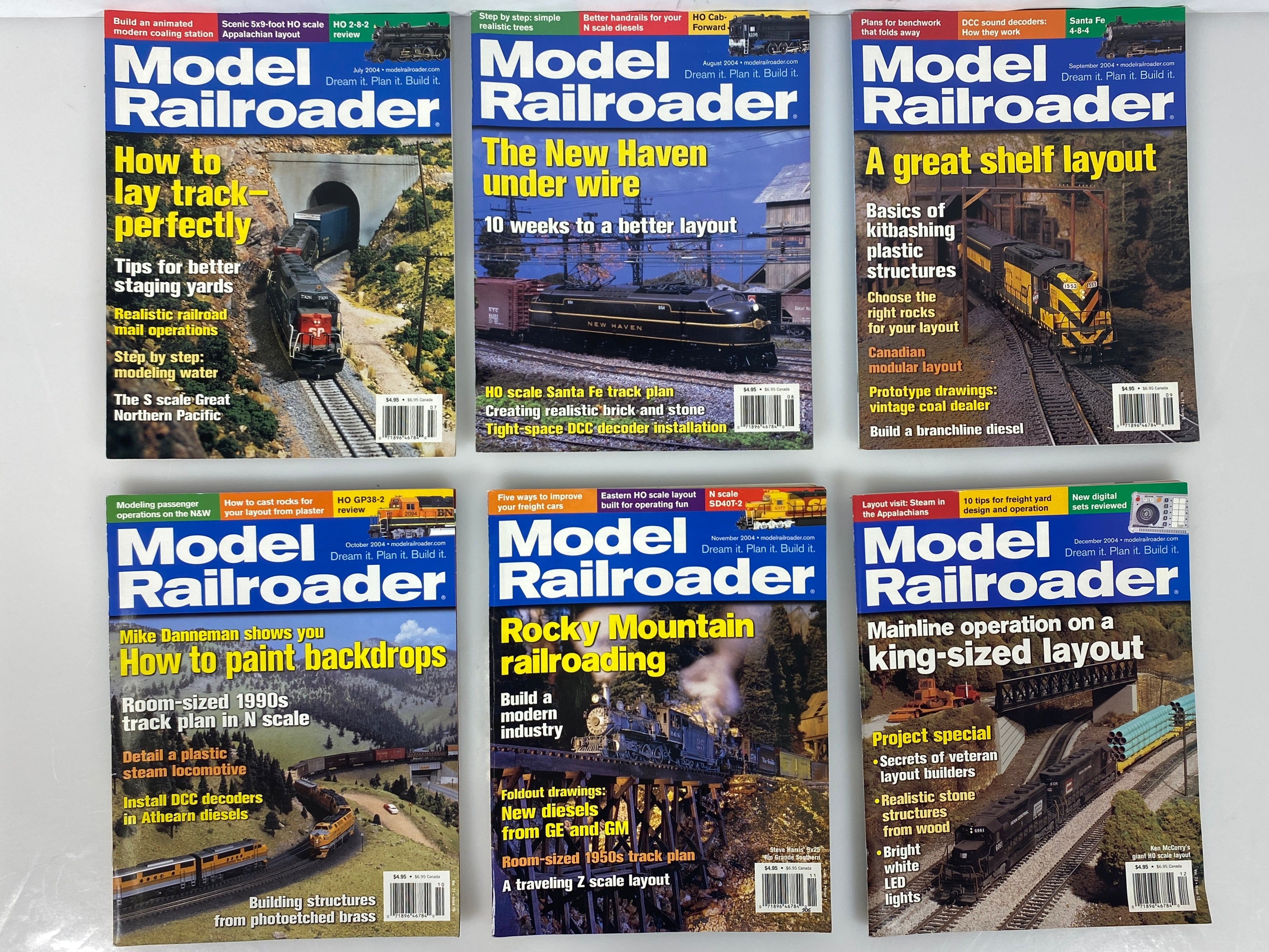 Lot of 12 Model Railroader Magazine (2004 Complete Year)