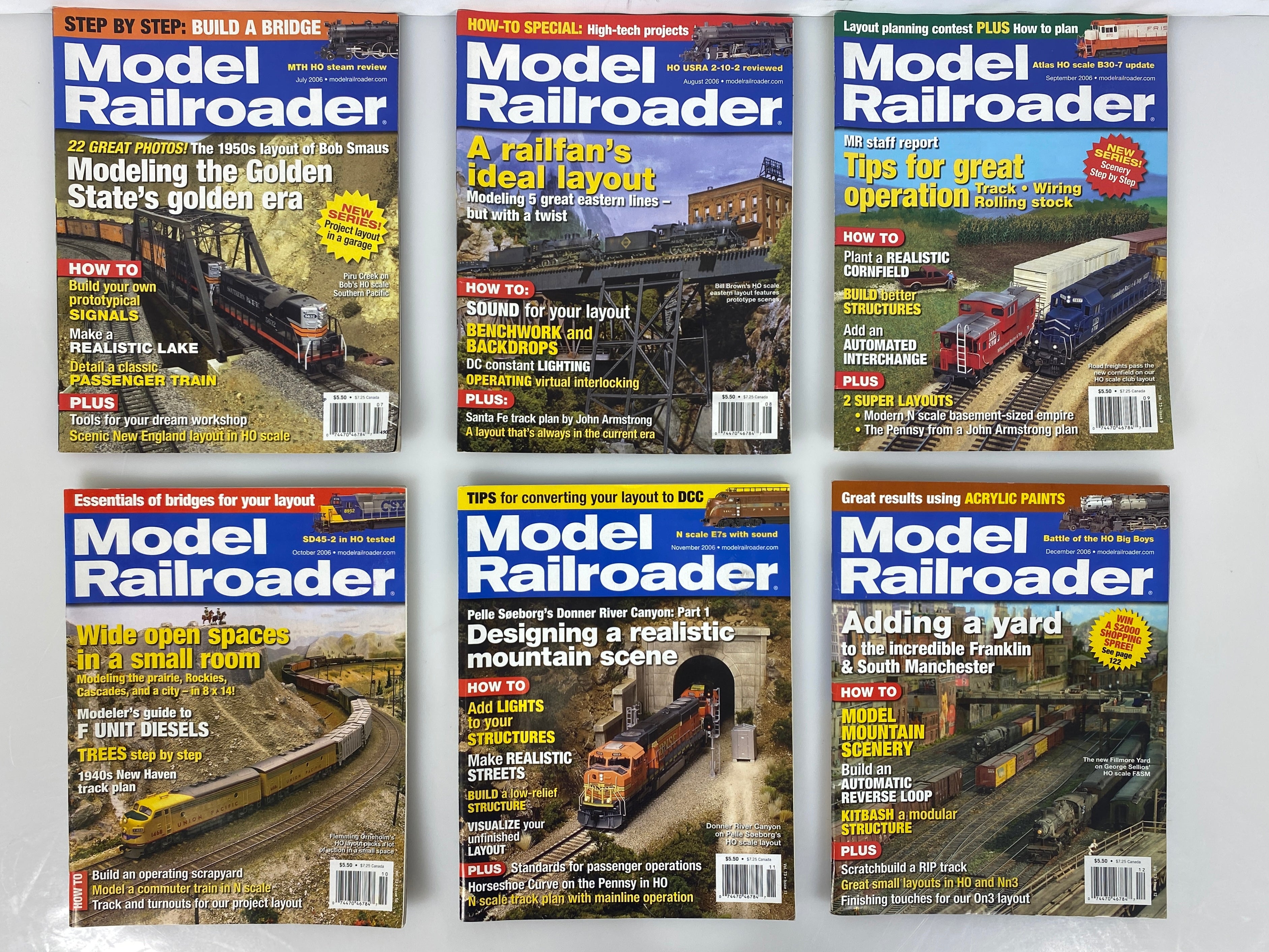 Lot of 12 Model Railroader Magazine (2006 Complete Year)