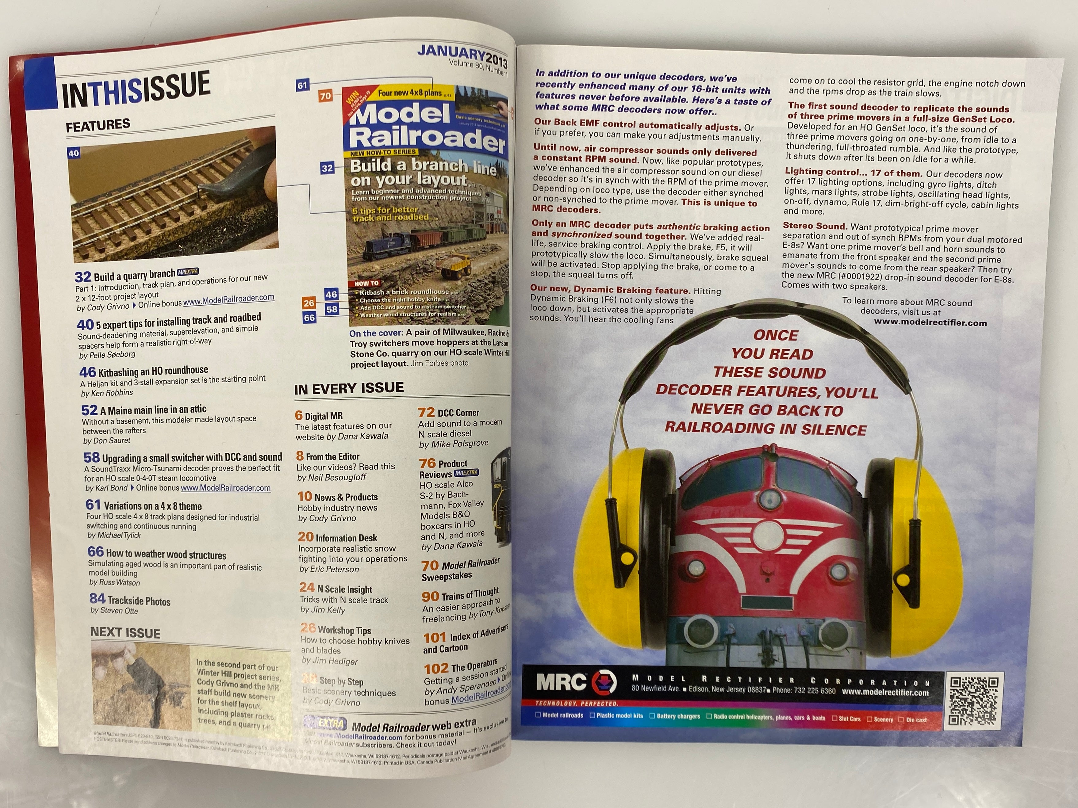 Lot of 12 Model Railroader Magazine (2013 Complete Year)