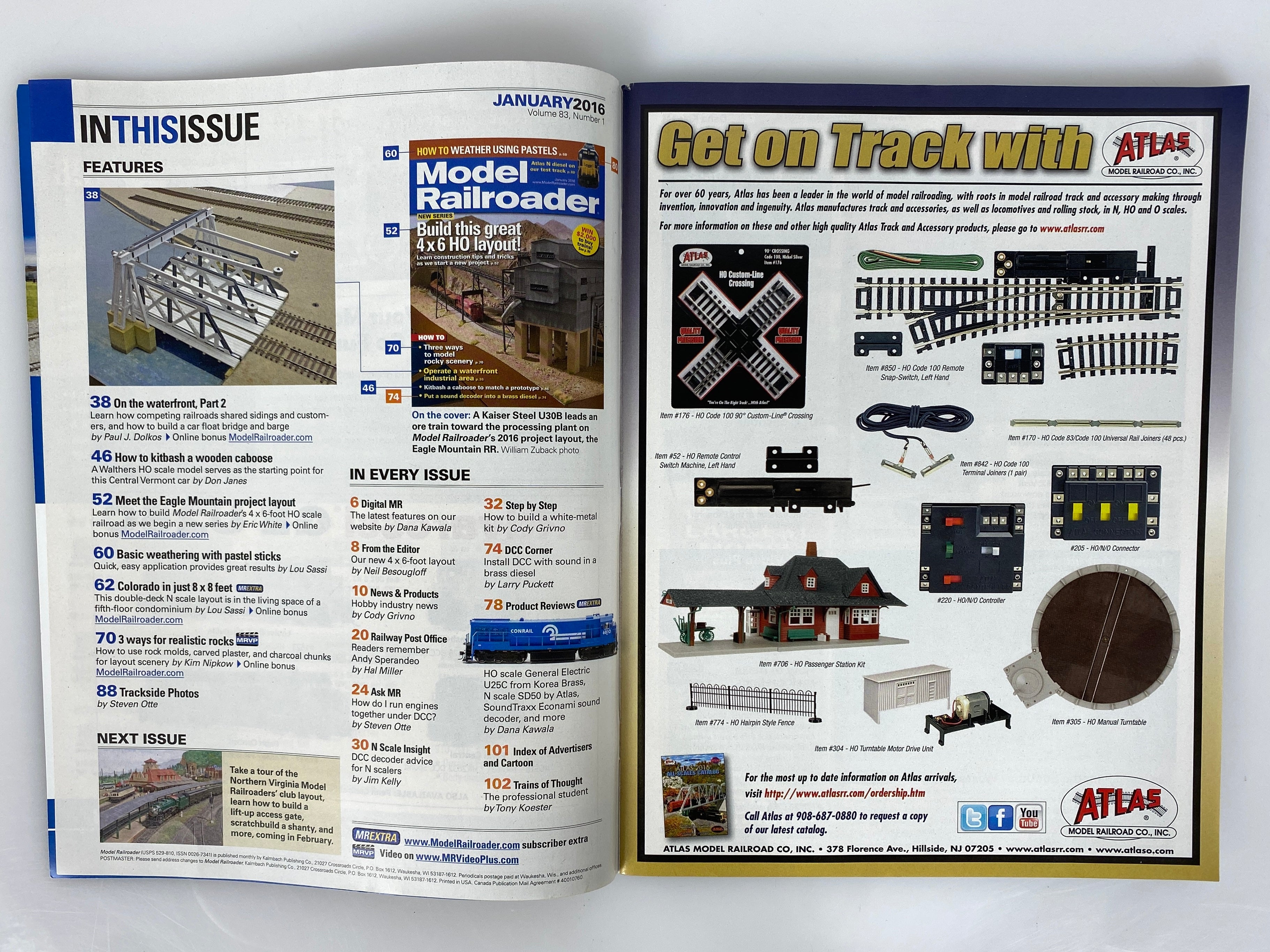 Lot of 12 Model Railroader Magazine (2016 Complete Year)